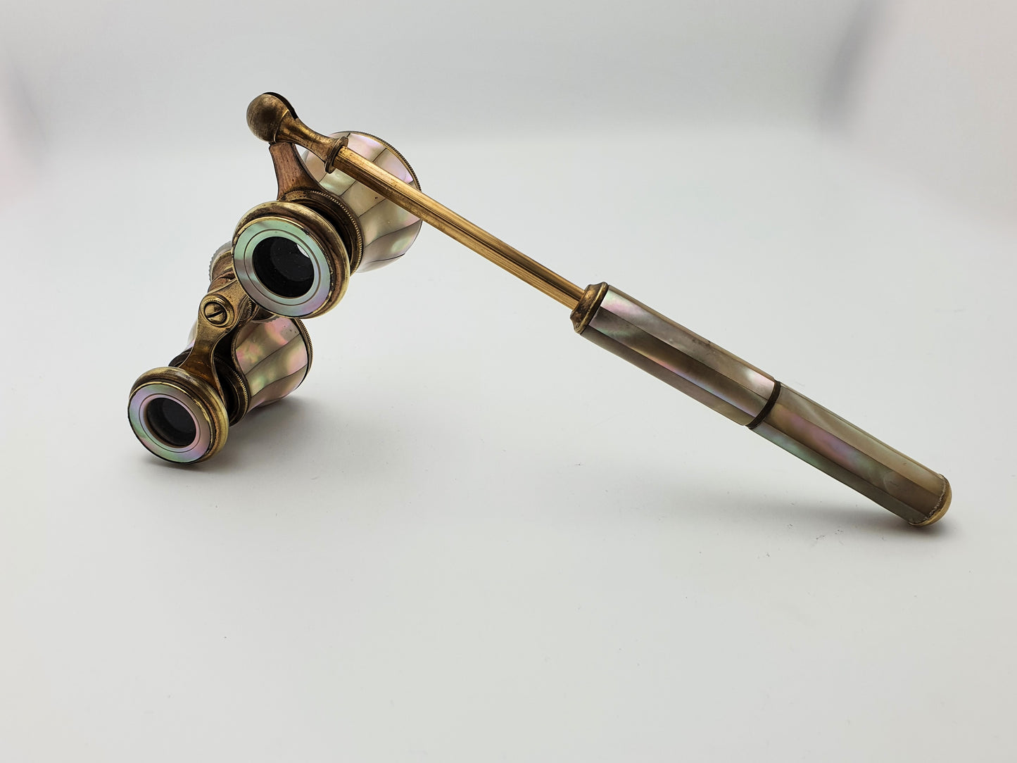Beautiful Victorian Mother of Pearl and Brass Opera Glasses - English Antique - circa 1900