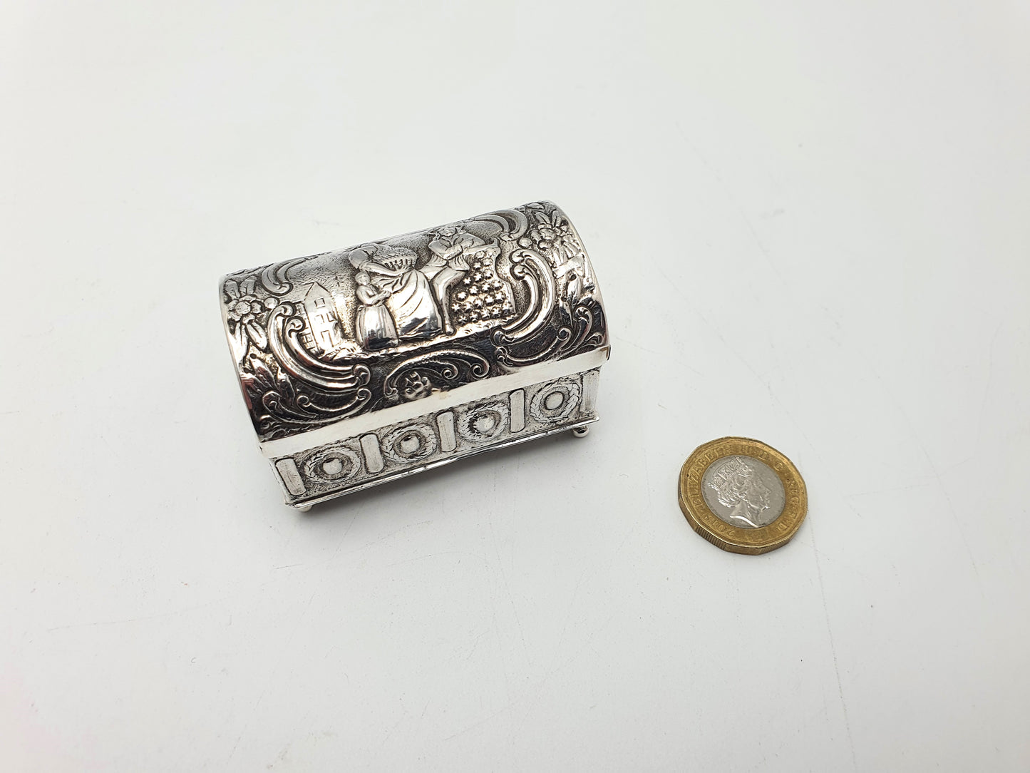 Lovely Continental Silver Trinket Box - 1890
