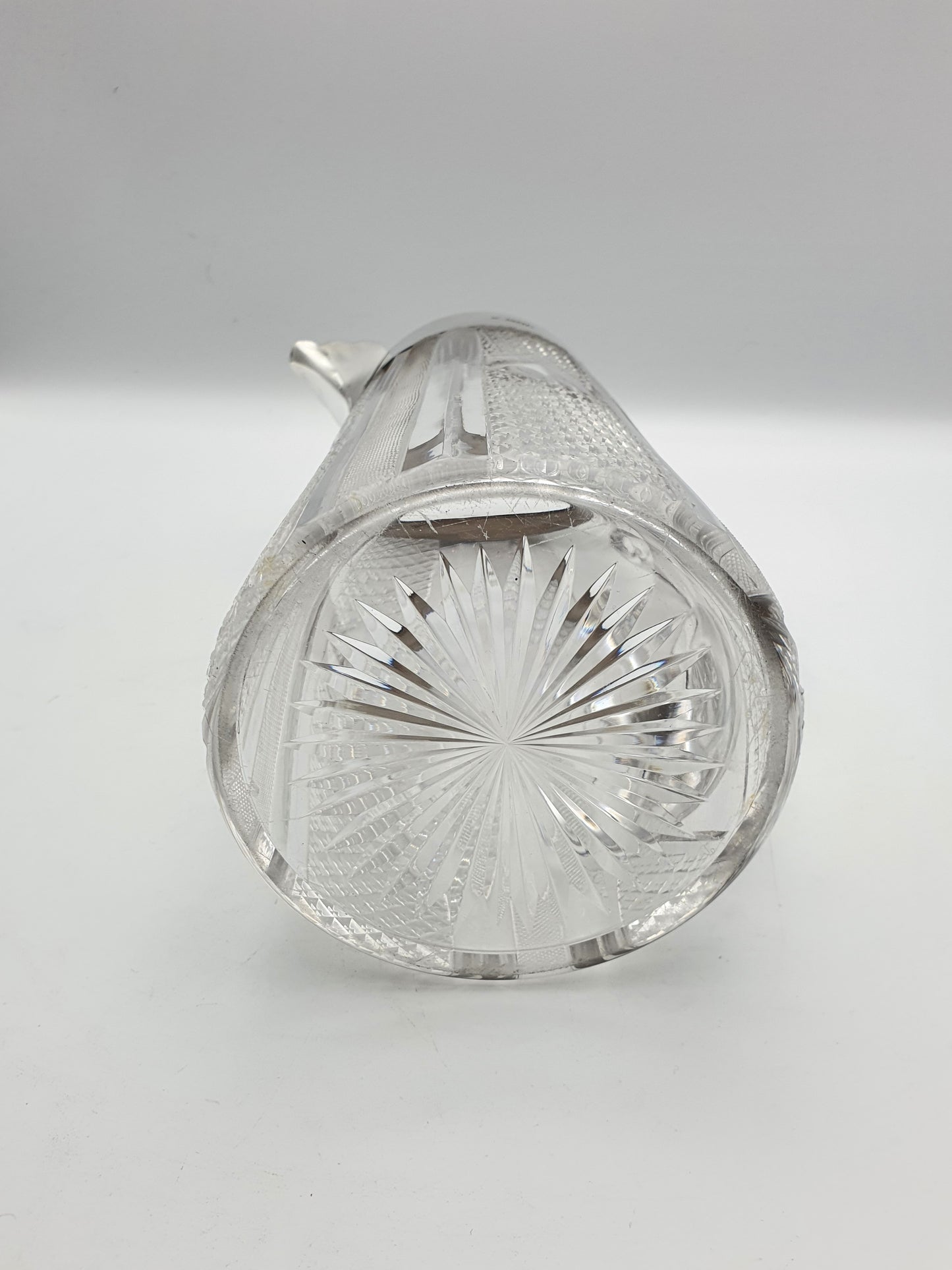 Large Stunning Victorian Cut Glass Silver Mounted Water Jug - London, 1900