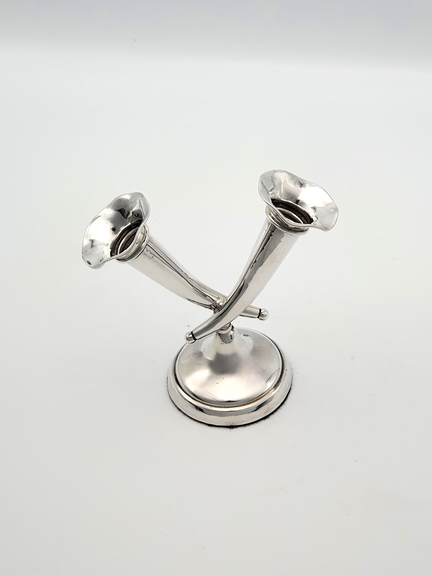 Pretty Antique Edwardian Twin Fluted Silver Epergne - 1901