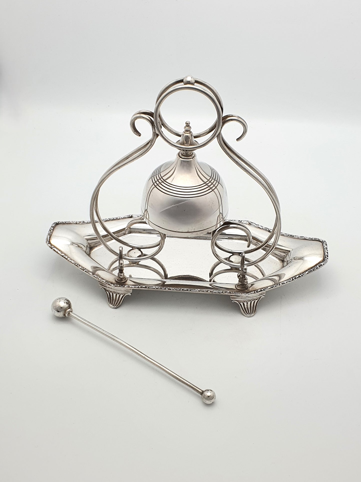 Unusual Antique Edwardian Silver-Plated Dinner Gong – circa 1905