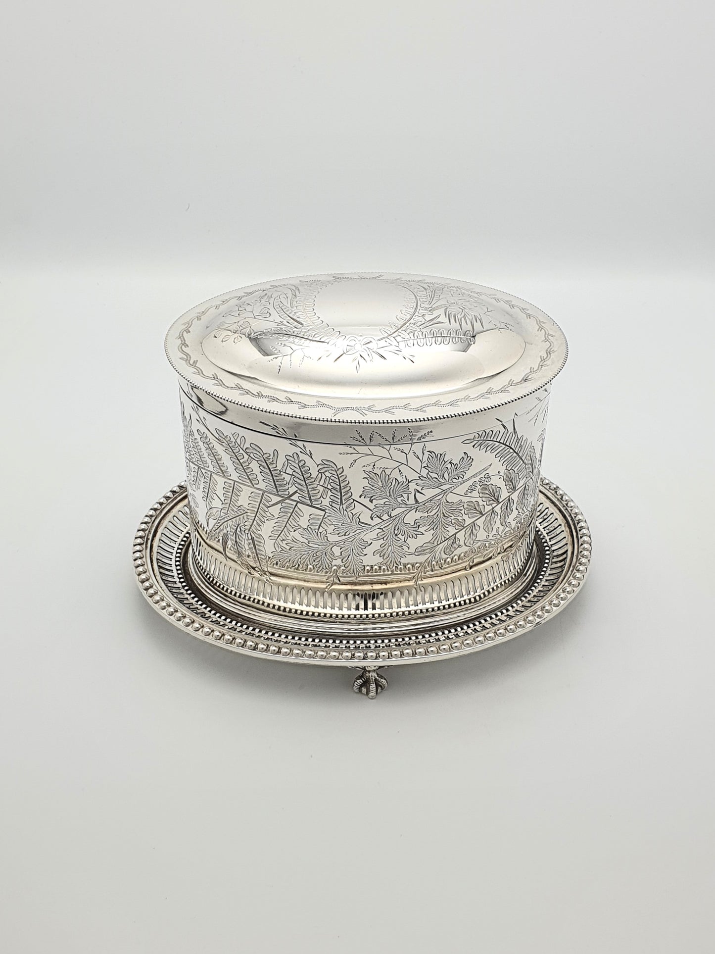 Lovely Antique Victorian Silver-Plated Oval Biscuit/Cookie Jar – circa 1880