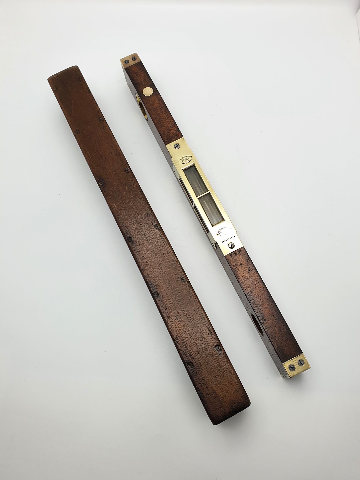Nice Antique Victorian Wood and Brass Level - 1896