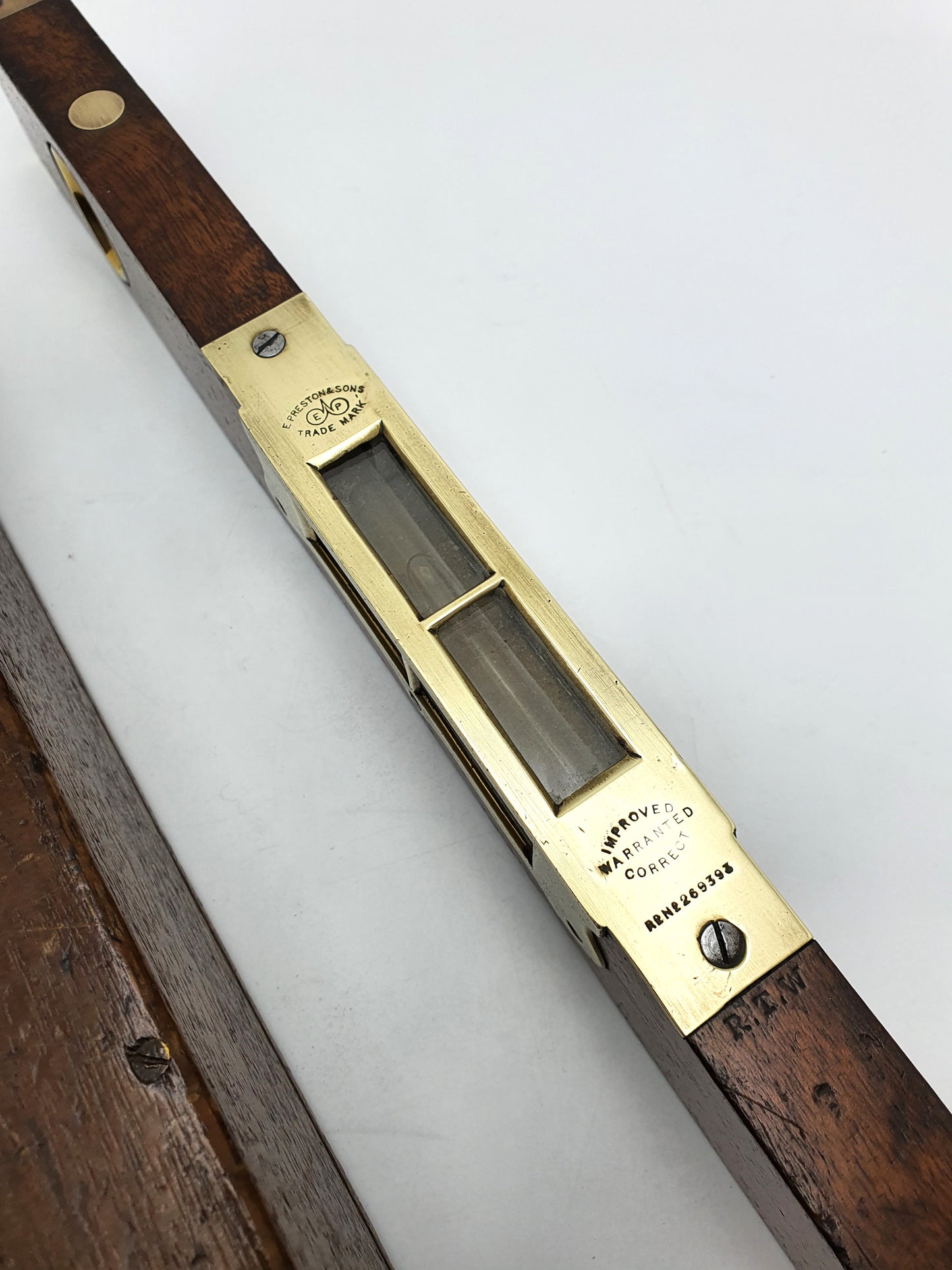 Nice Antique Victorian Wood and Brass Level - 1896