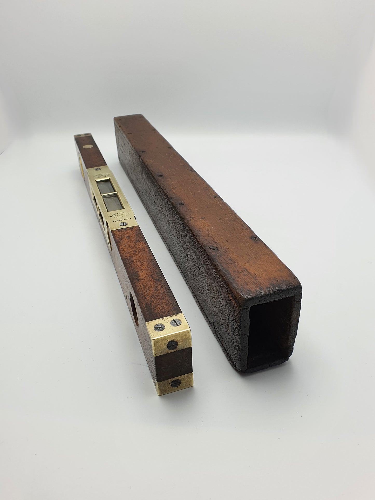 Nice Antique Victorian Wood and Brass Level - 1896