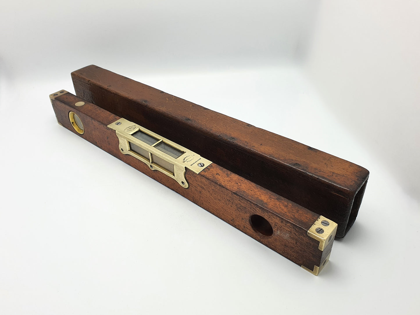 Nice Antique Victorian Wood and Brass Level - 1896