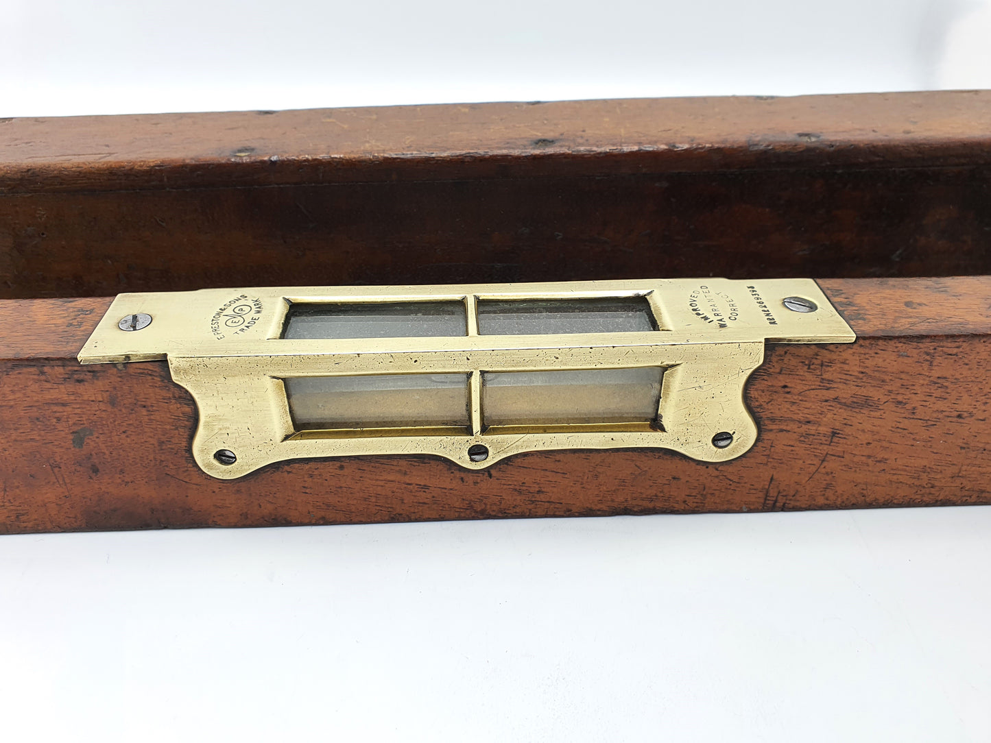 Nice Antique Victorian Wood and Brass Level - 1896