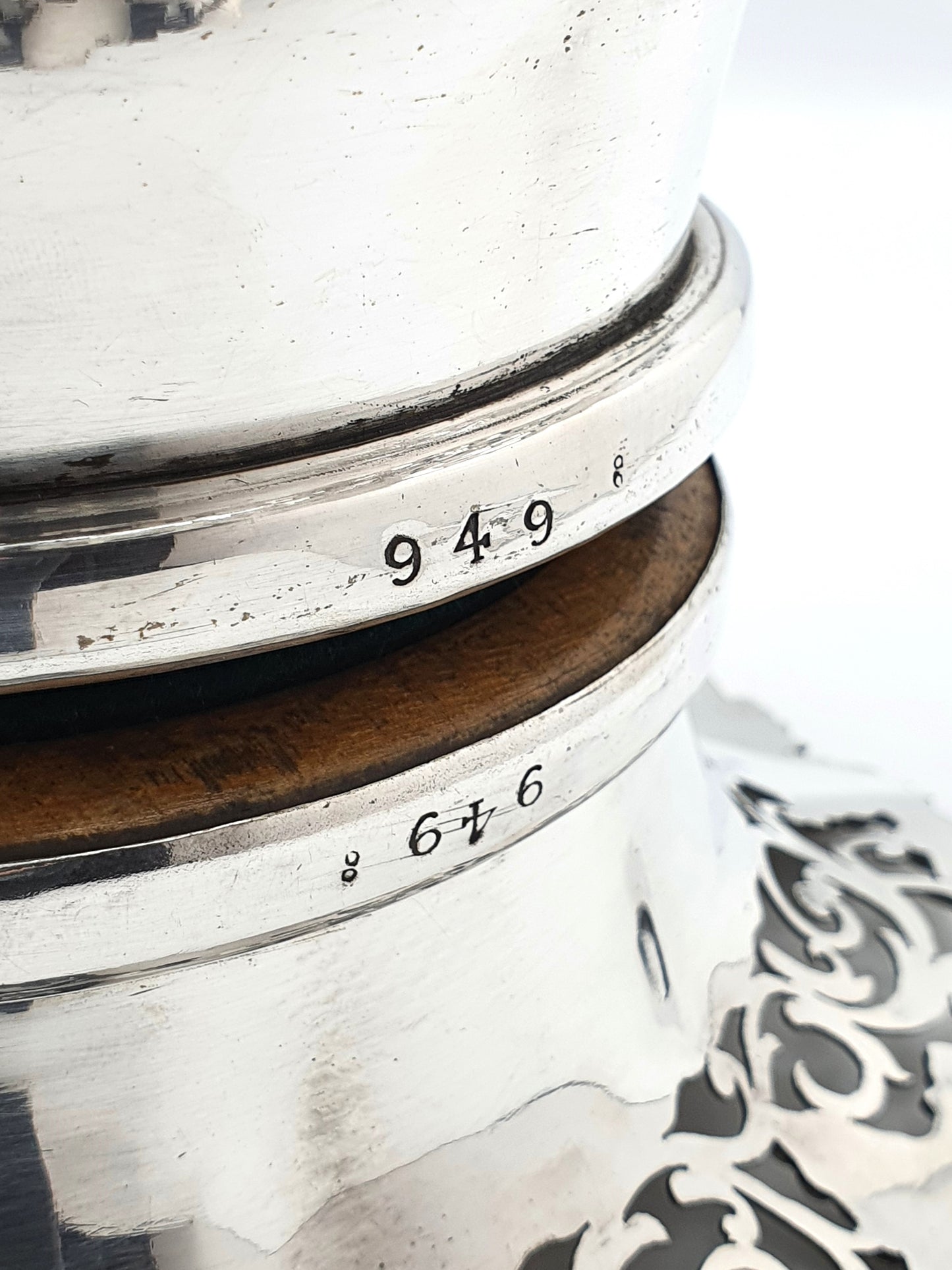 Nice Pair of Antique Victorian Pierced Silver-Plated Wine Bottle Coasters with Grape & Vine Motifs – circa 1890