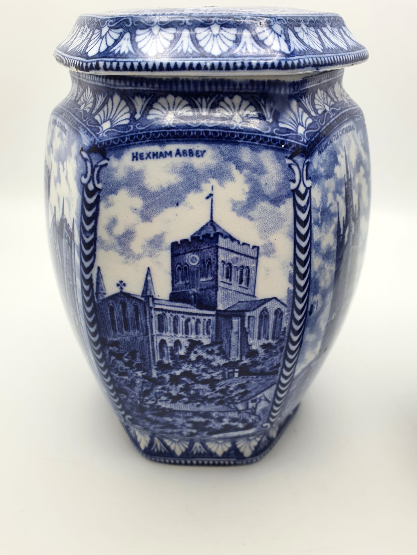 Lovely Pair of Large Antique Blue & White Ringtons Tea Cannisters – circa 1920