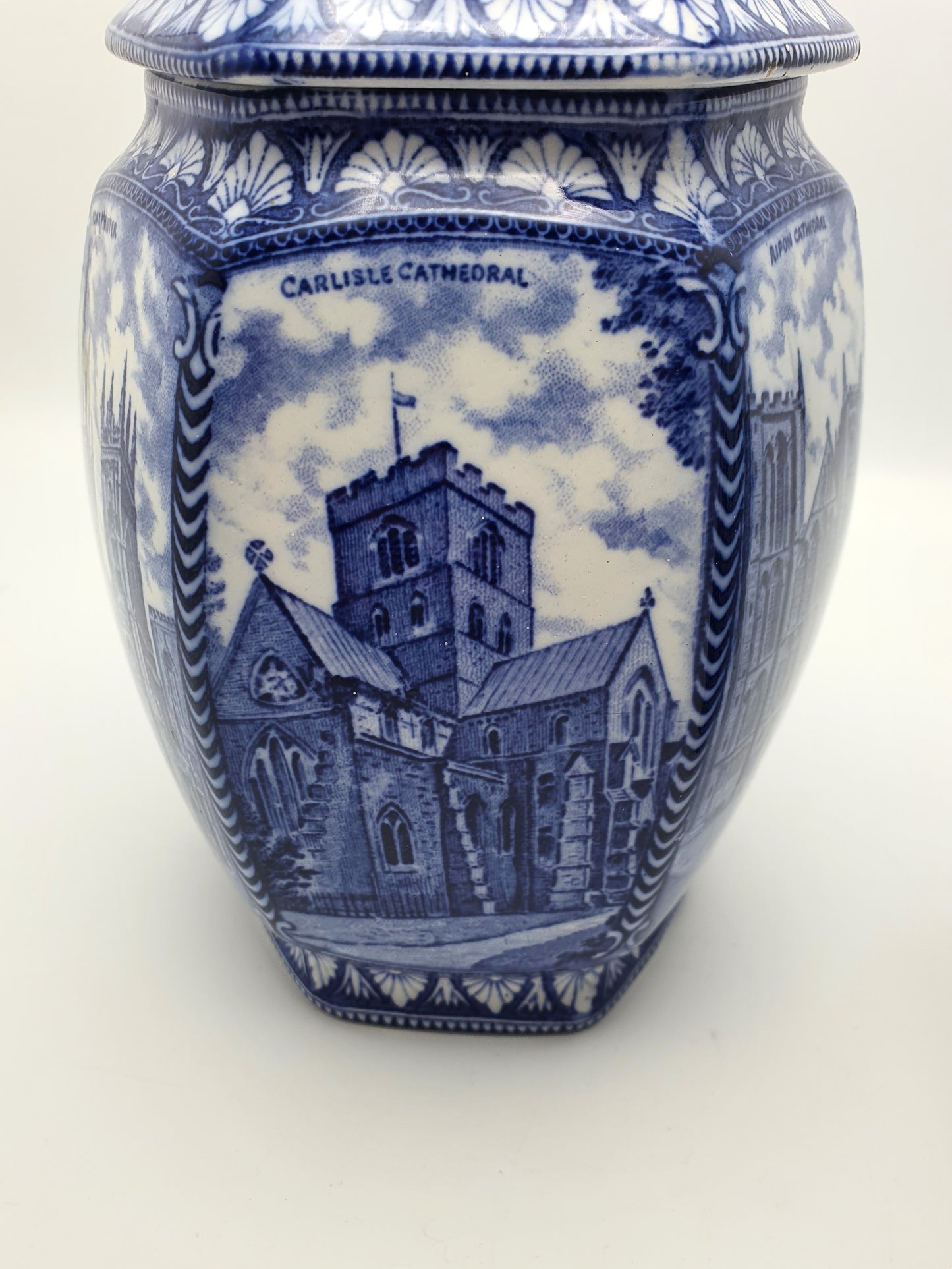 Lovely Pair of Large Antique Blue & White Ringtons Tea Cannisters – circa 1920