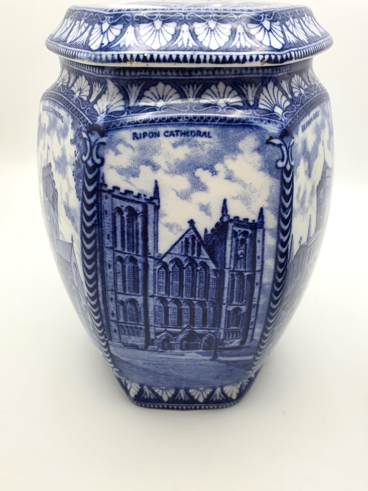 Lovely Pair of Large Antique Blue & White Ringtons Tea Cannisters – circa 1920