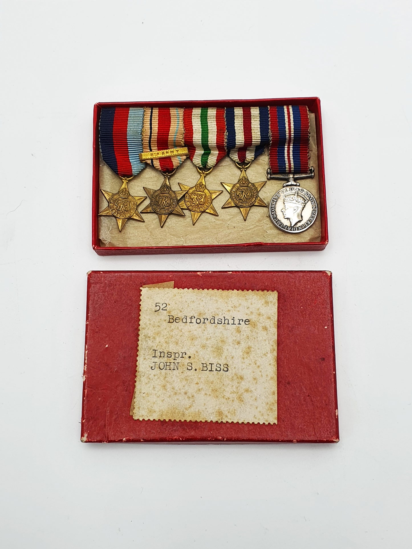 WWII British Miniature Medal Grouping with Four Campaign Stars and War Medal – circa 1945