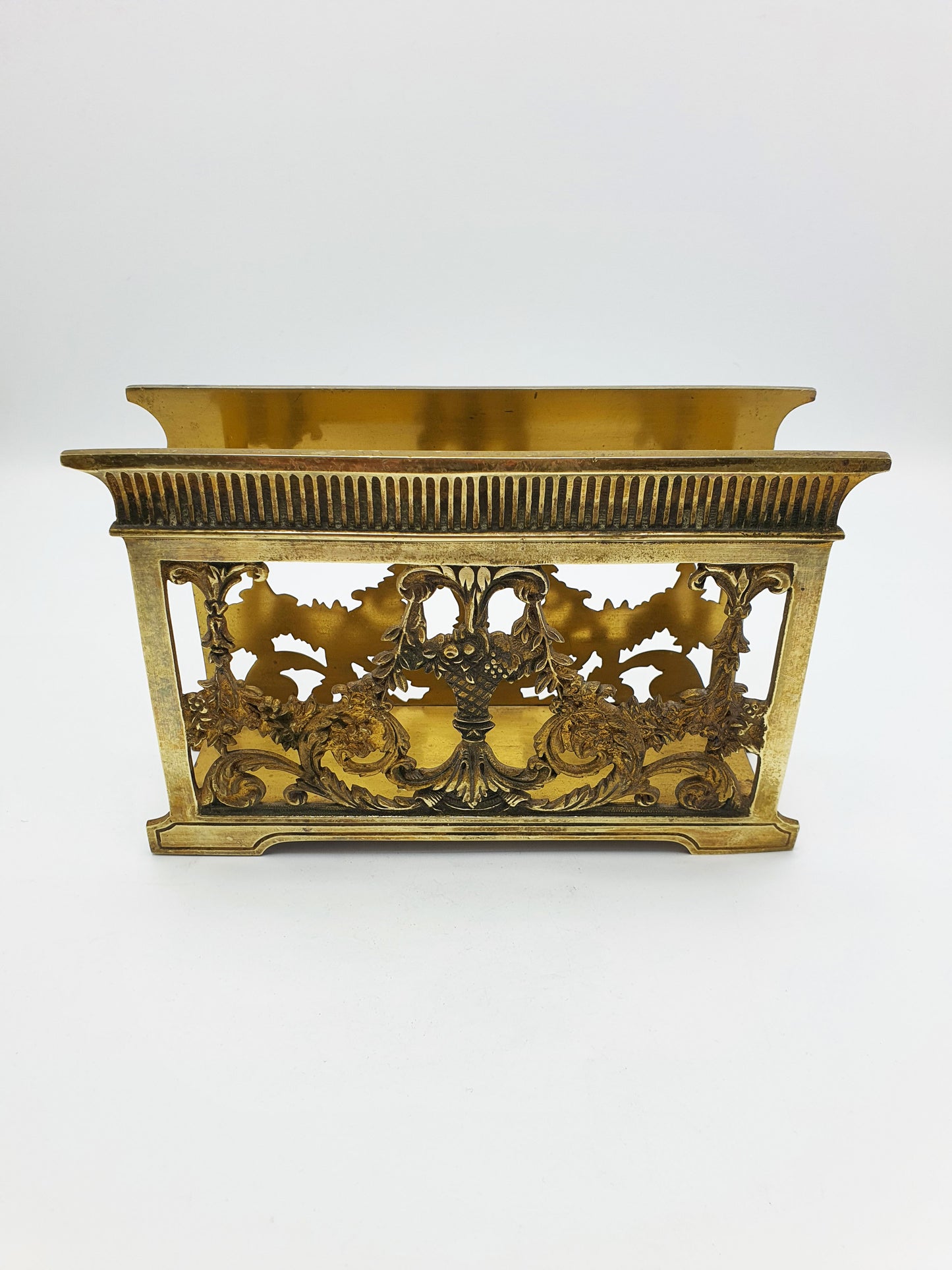 Lovely Antique Brass Letter Rack with Rococo Revival Design – circa 1920