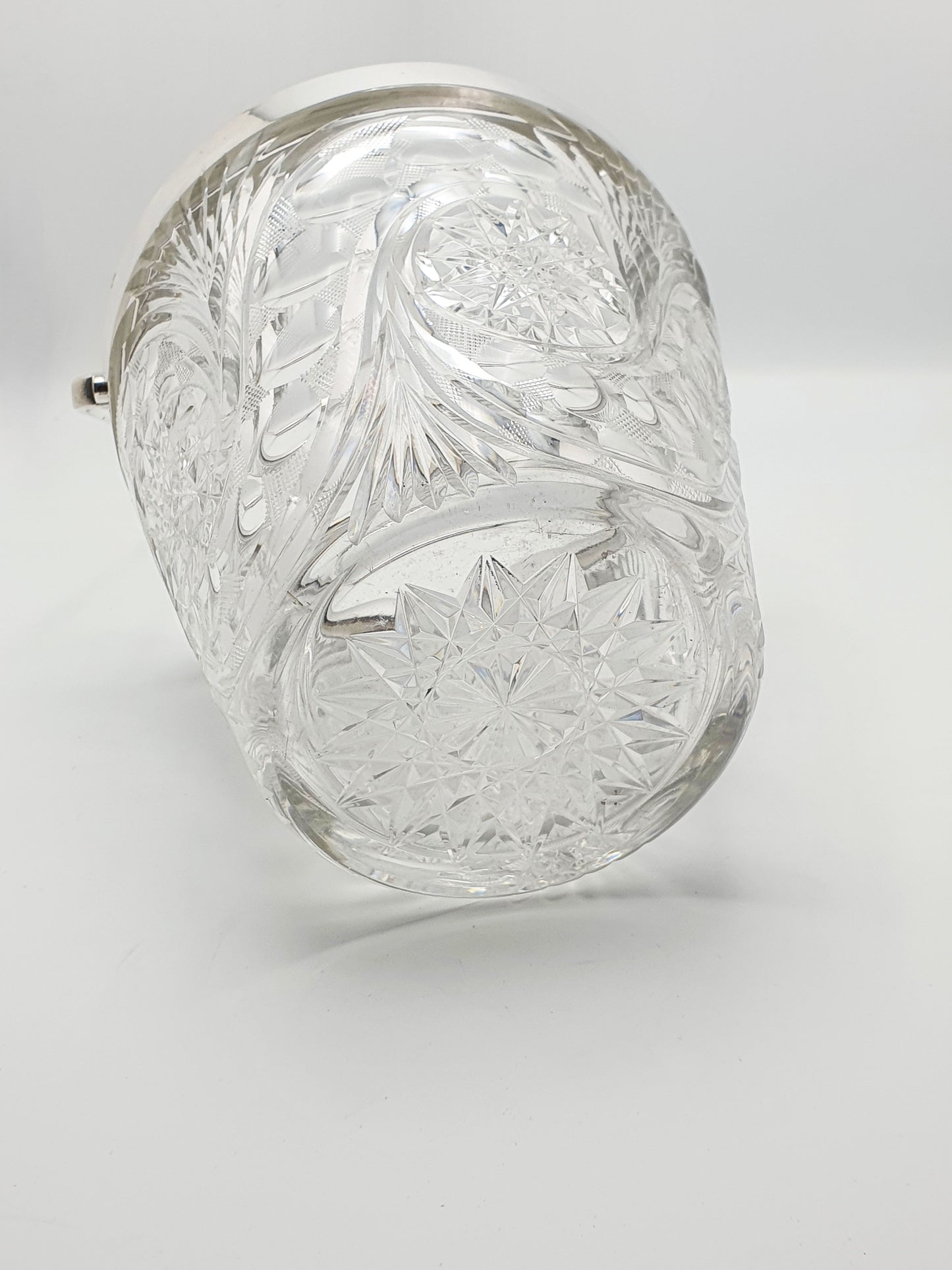 Stunning Edwardian Cut Glass Champagne Bucket with Shaped Handle – circa 1905
