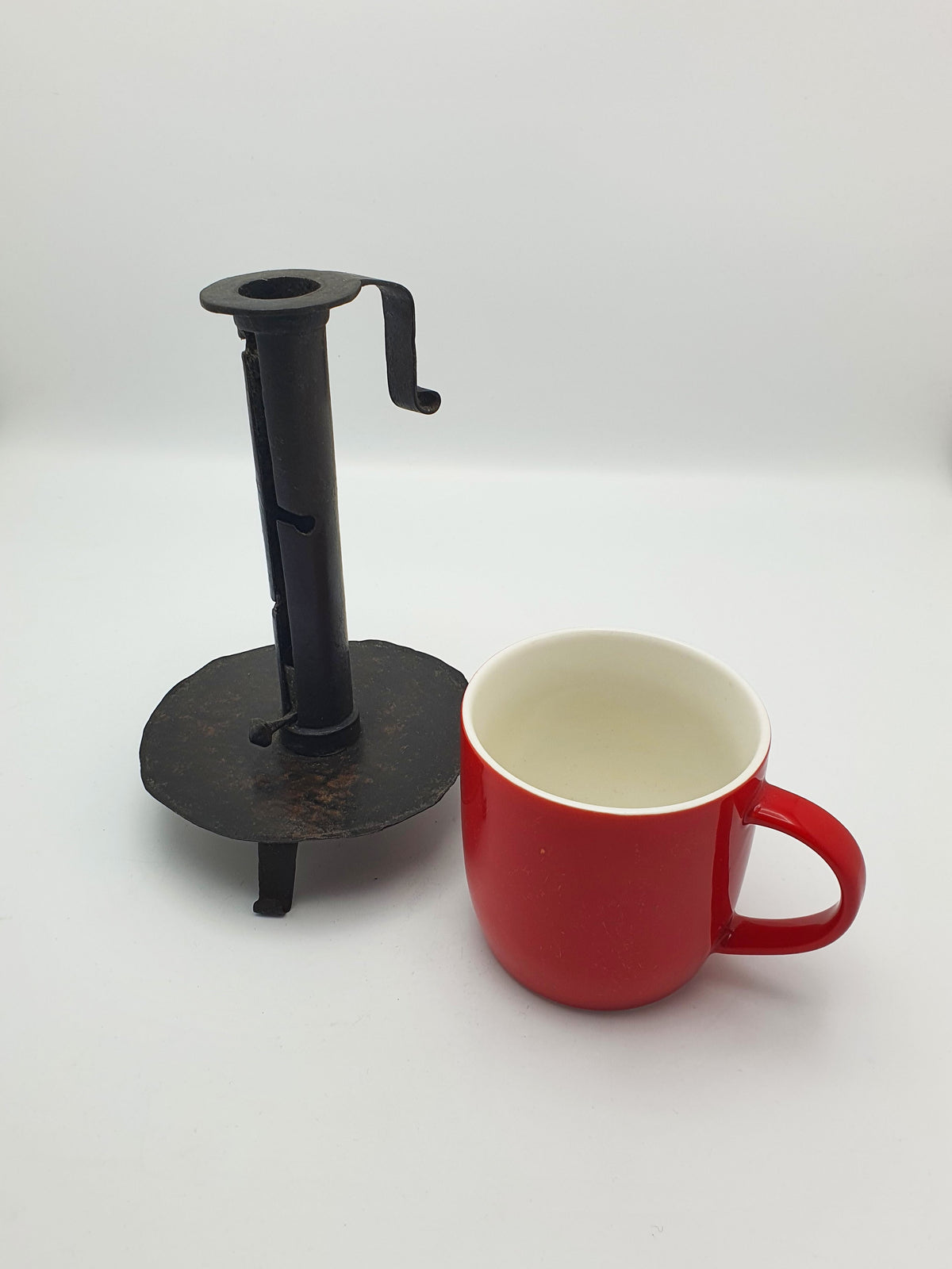 Fabulous Continental Wrought Iron “Courting” Candlestick – circa 1700