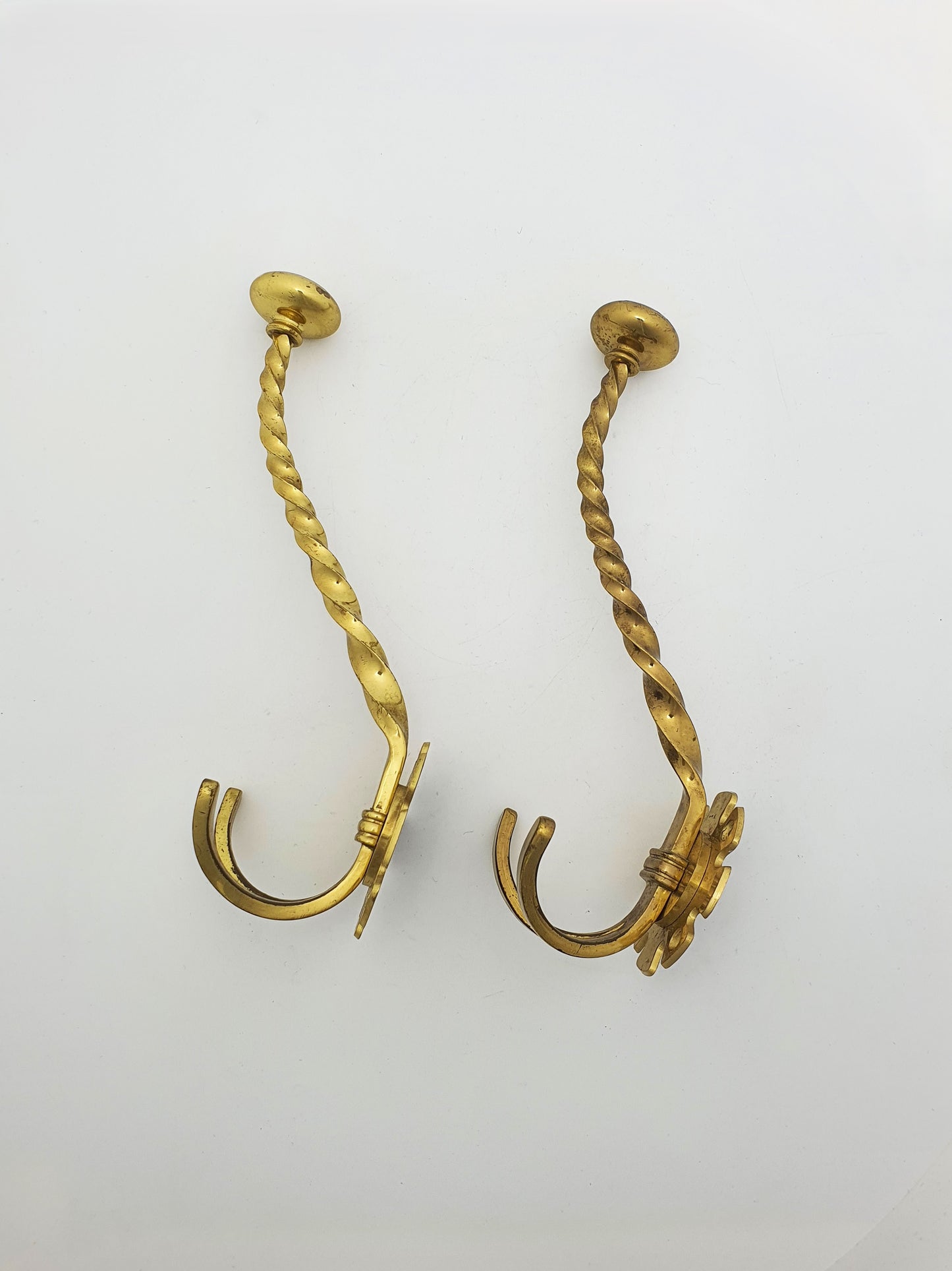 Lovely Pair of Antique Victorian Brass Coat Hooks – circa 1880
