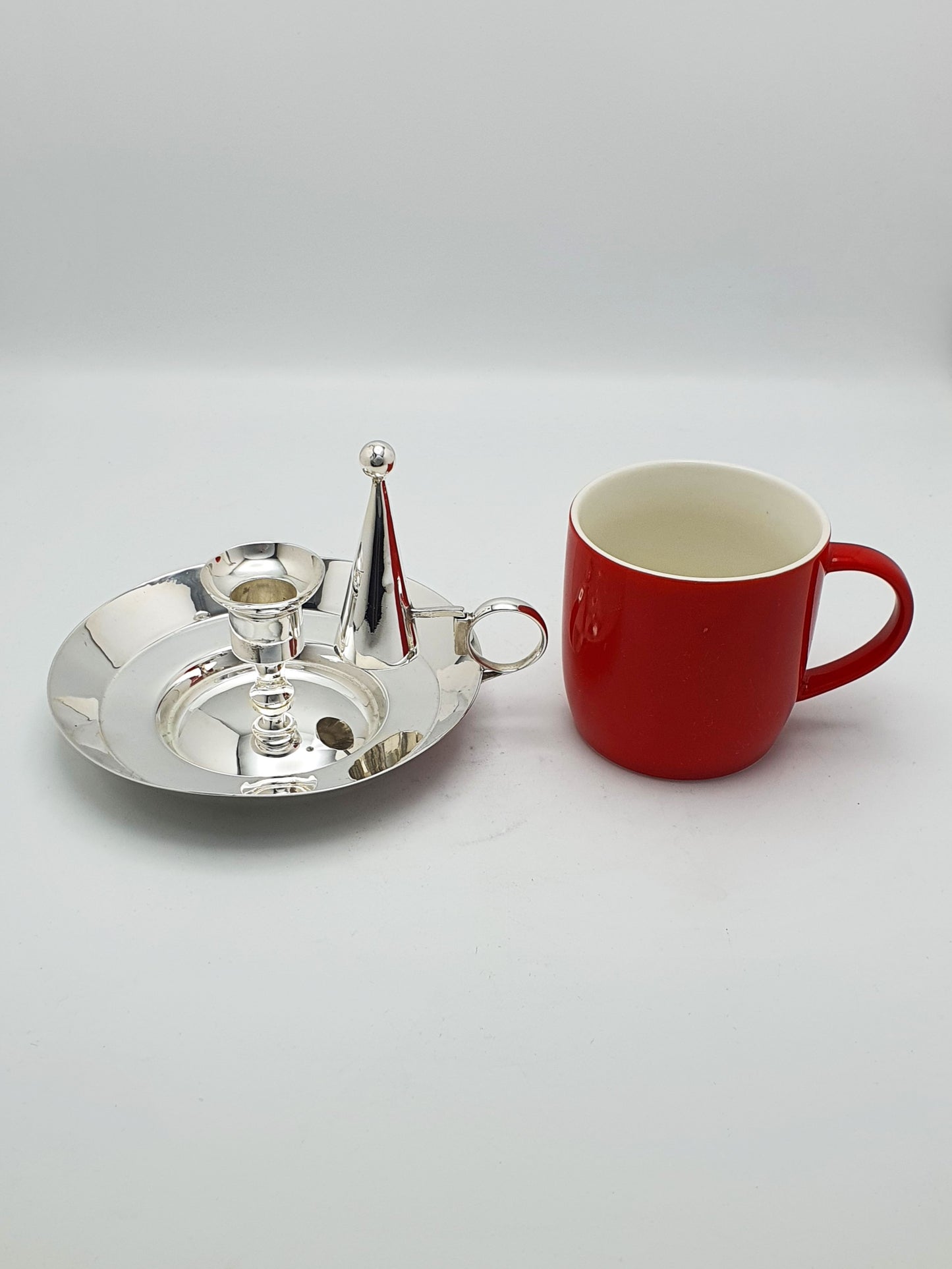 Lovely Pair Christopher Dresser Style Silver Plated Chamber Sticks - circa 1890