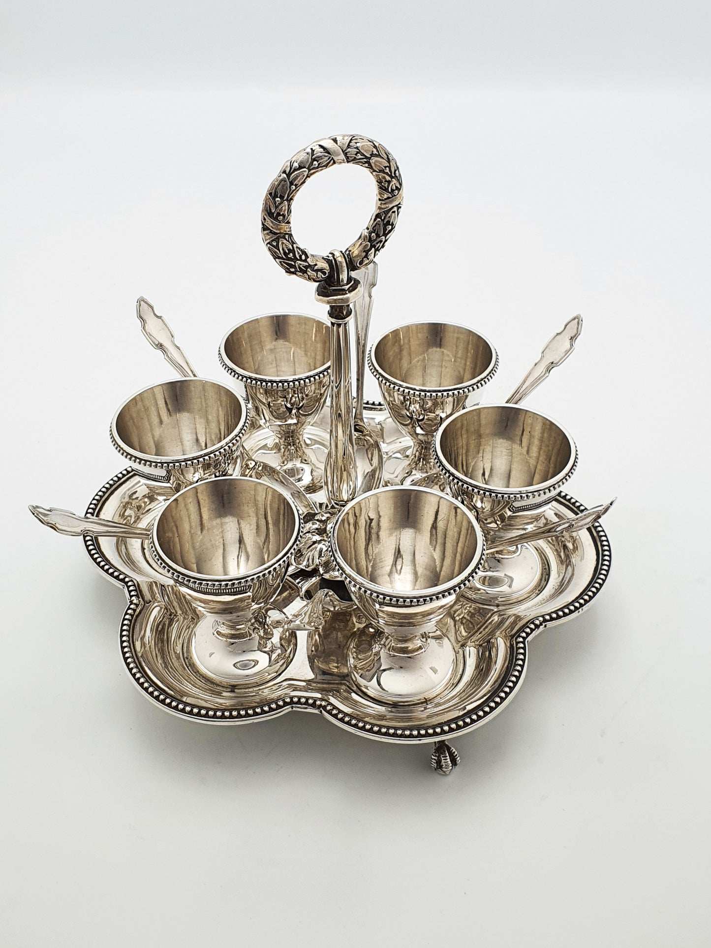 Stunning Edwardian Sterling Silver Egg Cruet Set by Elkington & Co. - 1909