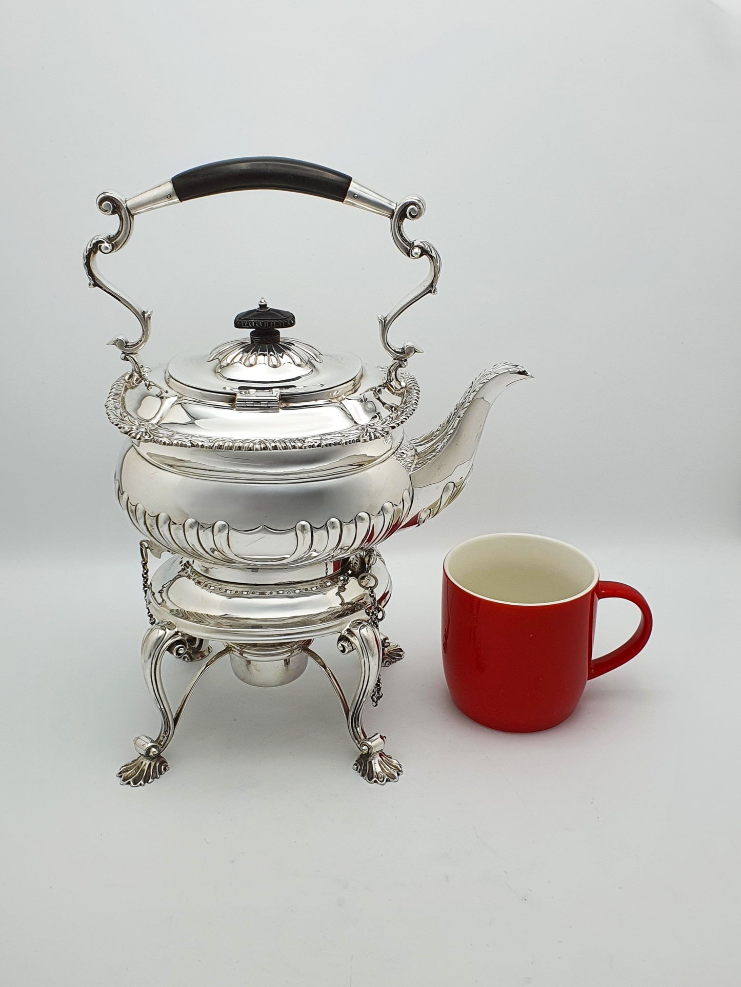 Fabulous Antique Georgian-Style Silver-Plated Kettle on Stand – circa 1905