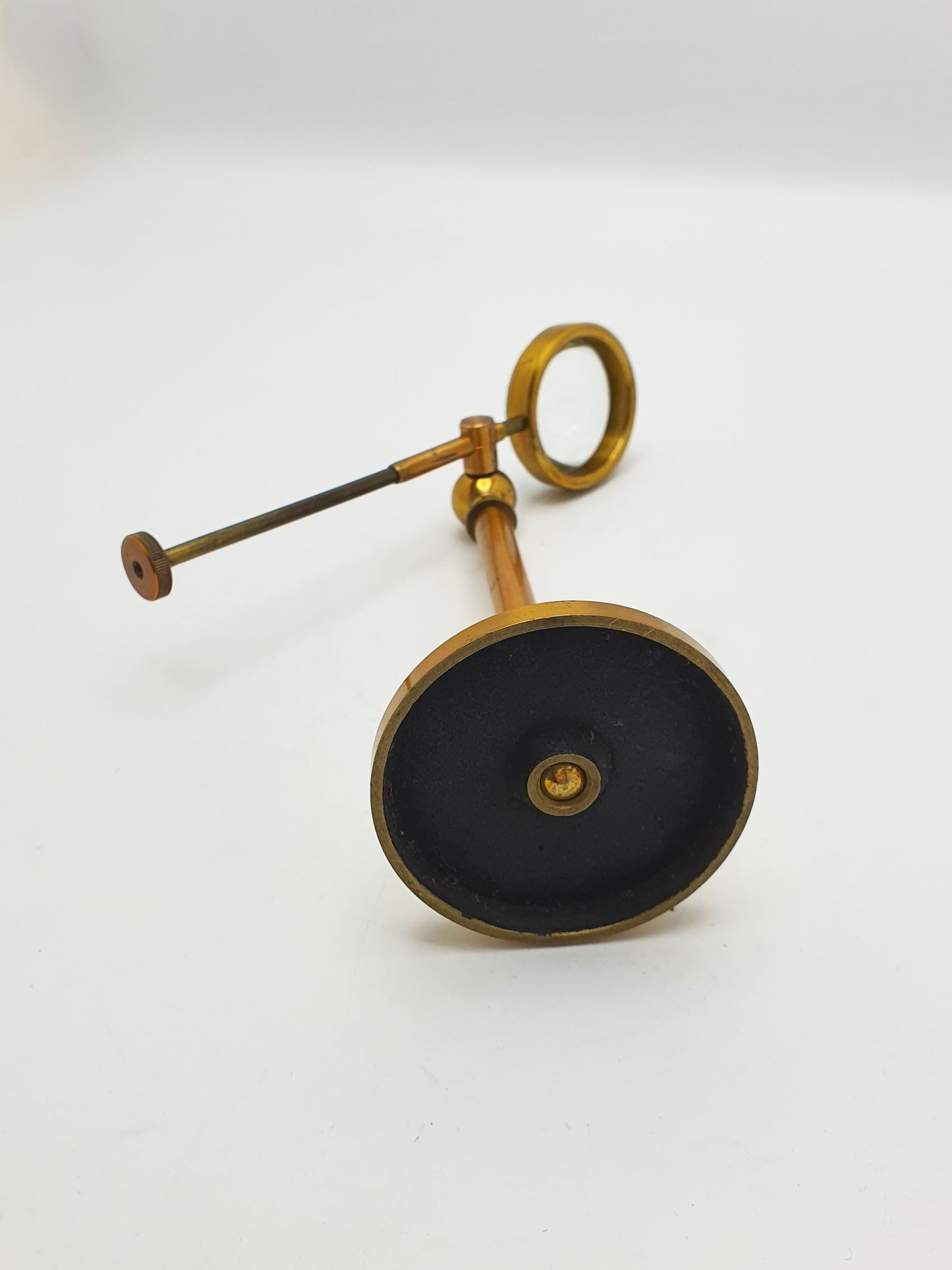 Handsome Antique Edwardian Brass Laboratory Magnifier on Stand – circa 1905