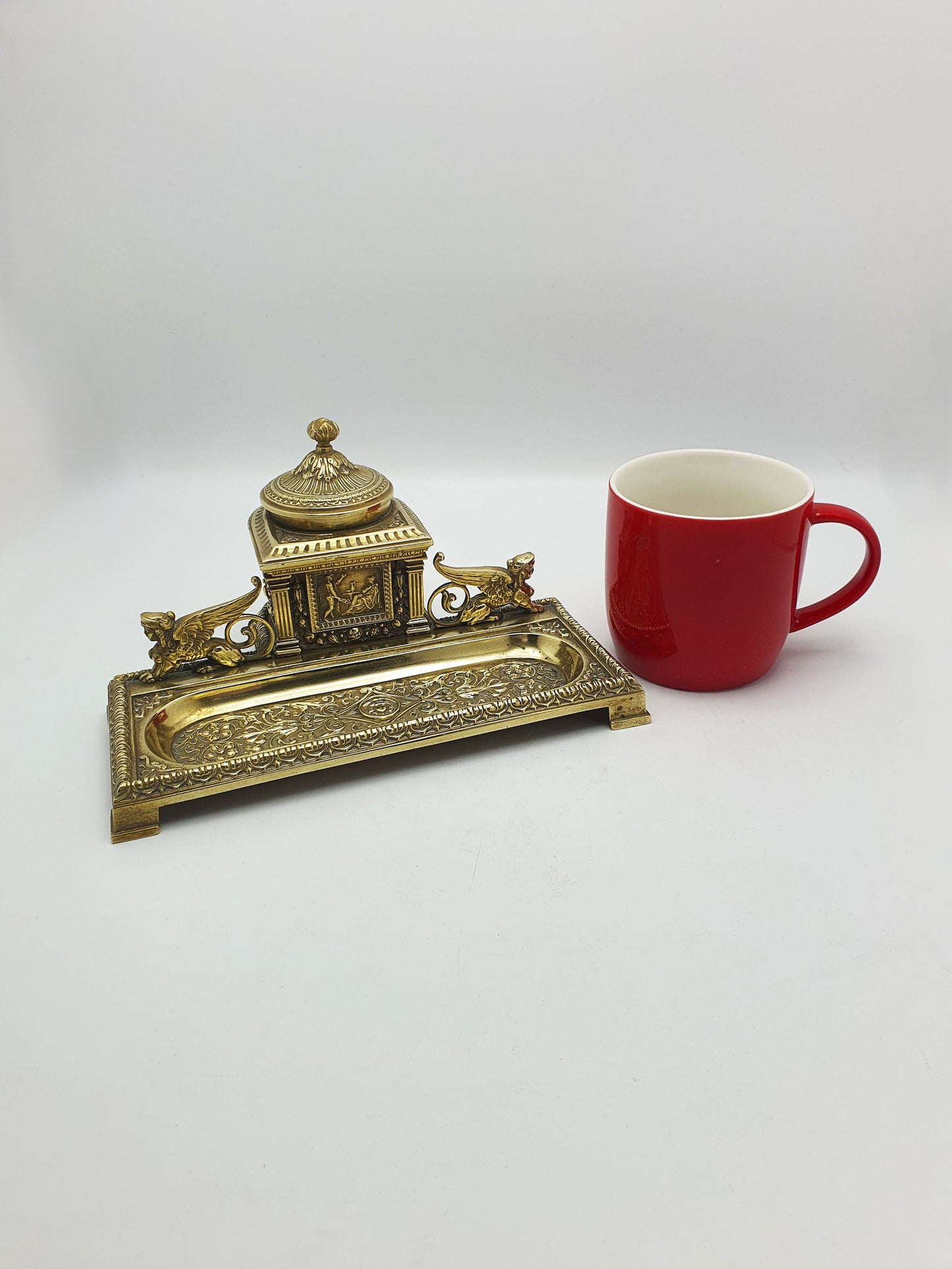 Fabulous Grand Tour Neoclassical Brass Inkstand – circa 1880