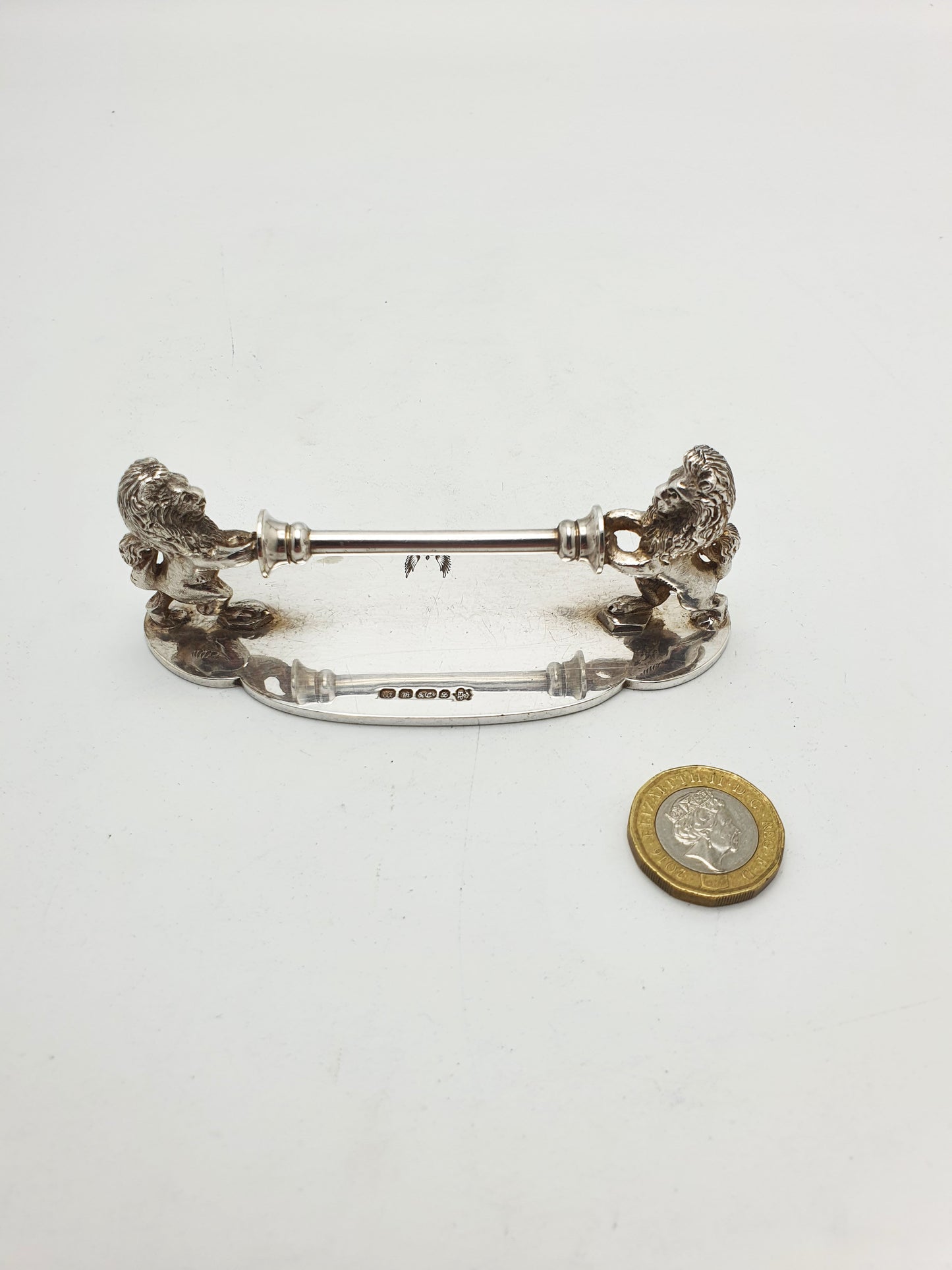 Splendid Pair of Antique Victorian Silver-Plated Lion Knife Rests – circa 1890