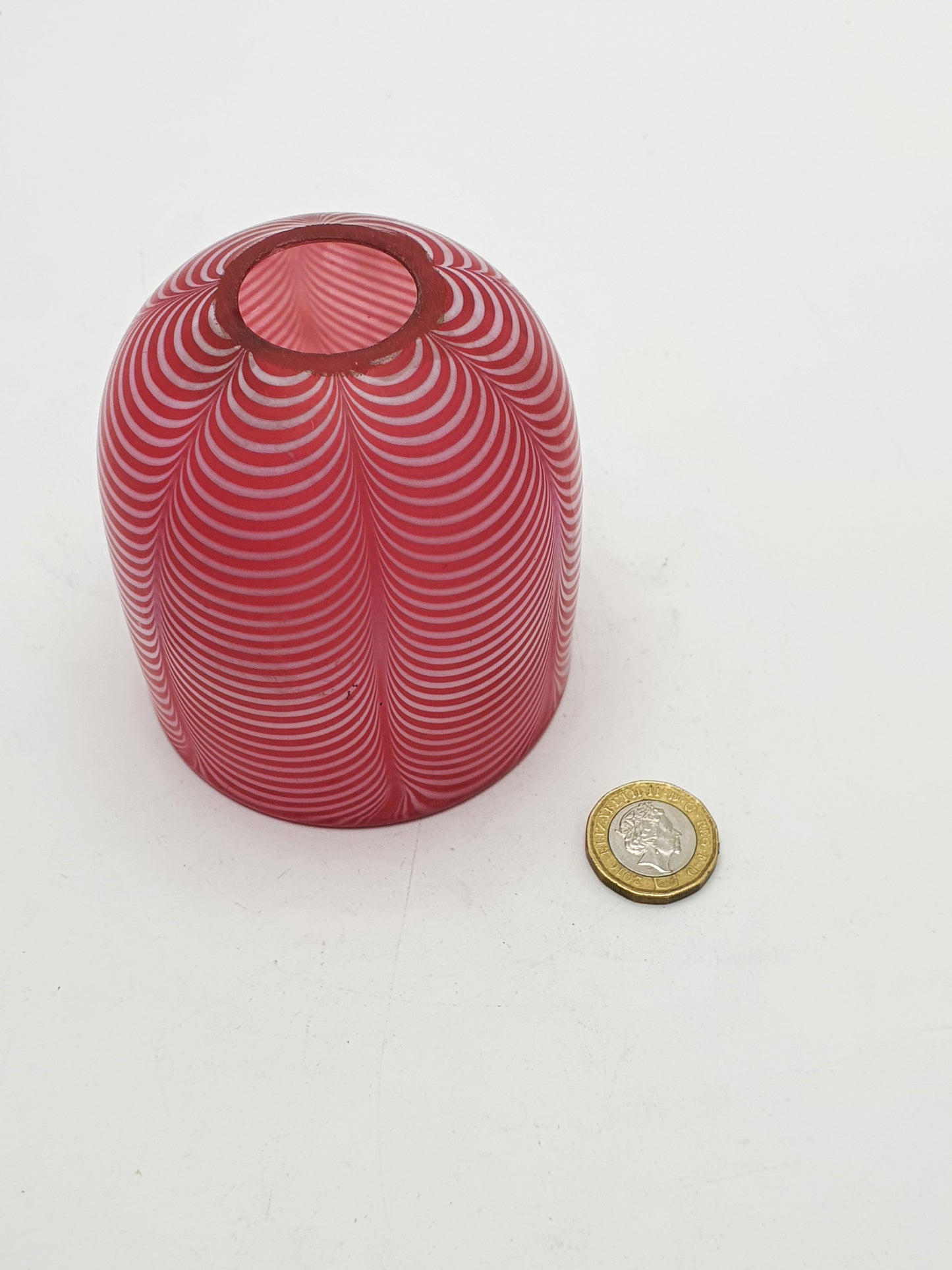 Gorgeous Victorian Cranberry Opaline Glass Lampshade – circa 1890