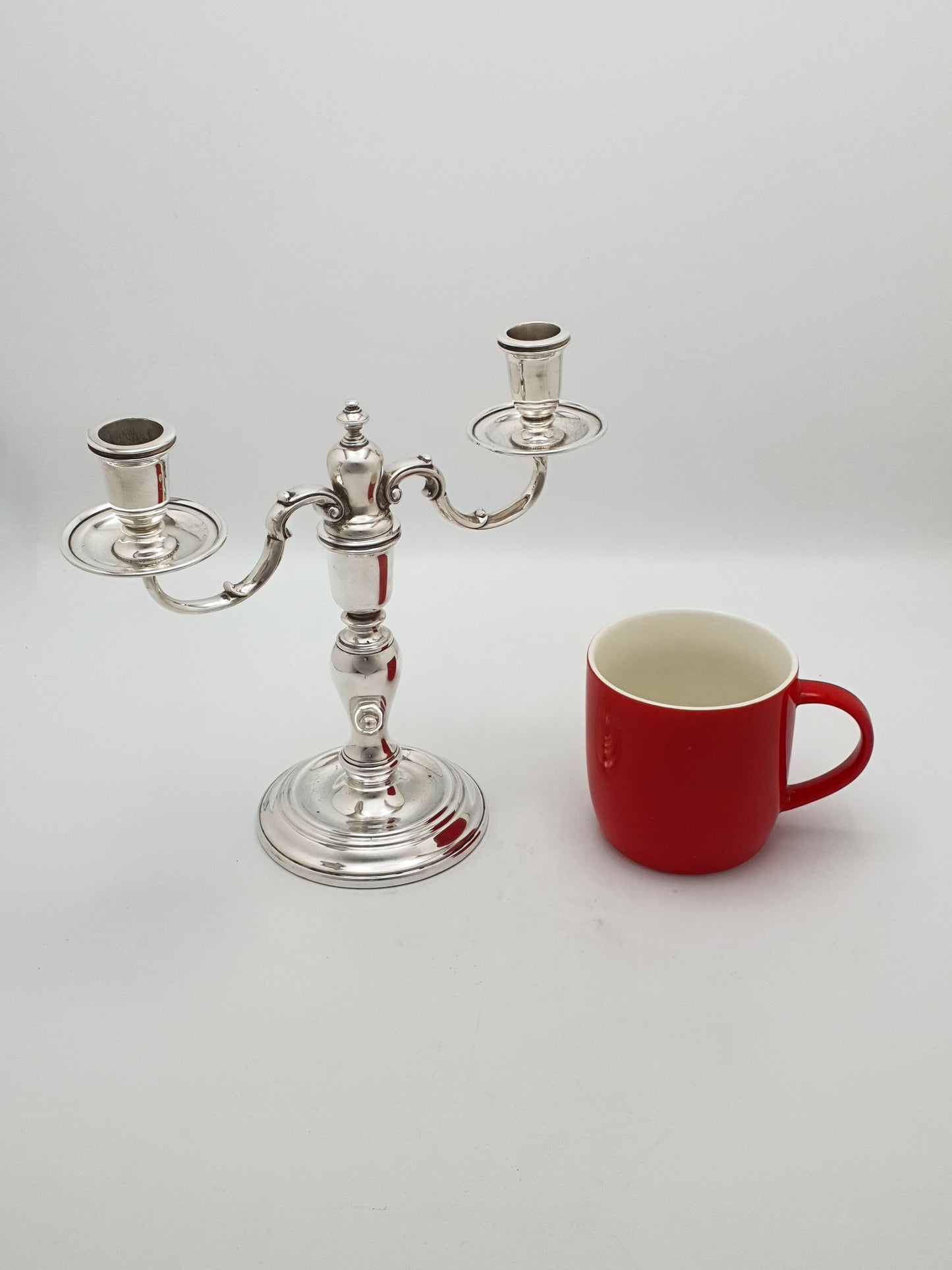 Vintage Pair of Silver Plated Low Two-Branch Table Candelabra – circa 1930