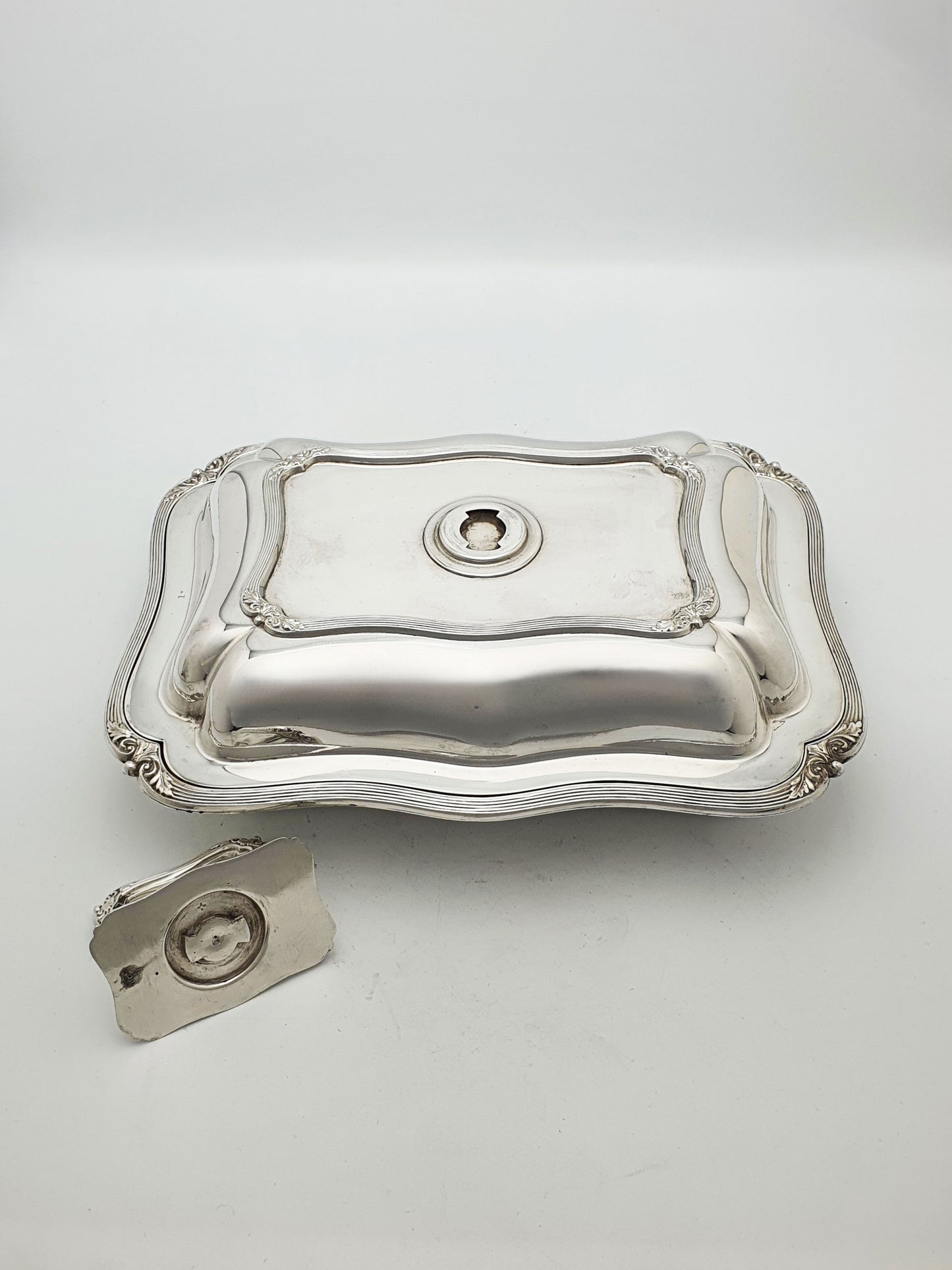 Pair of Fabulous Antique Edwardian Entrée Dishes with Rococo Borders – circa 1905