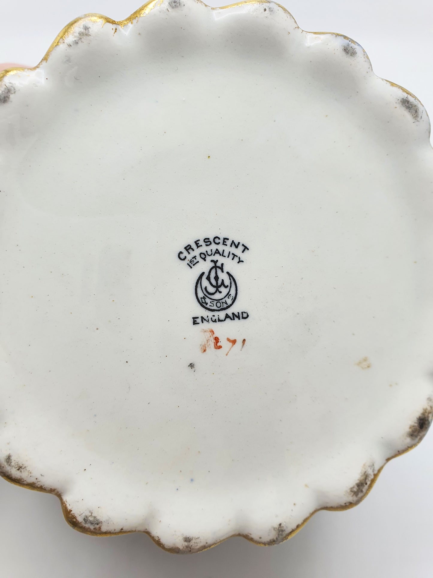 Lovely Antique Edwardian Flow Blue & White Biscuit Barrel – circa 1905