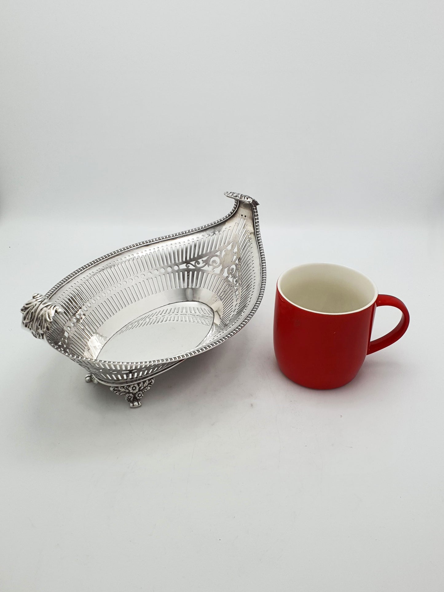 Antique Regency Style Pierced Bread Basket with Serving Fork – circa 1905