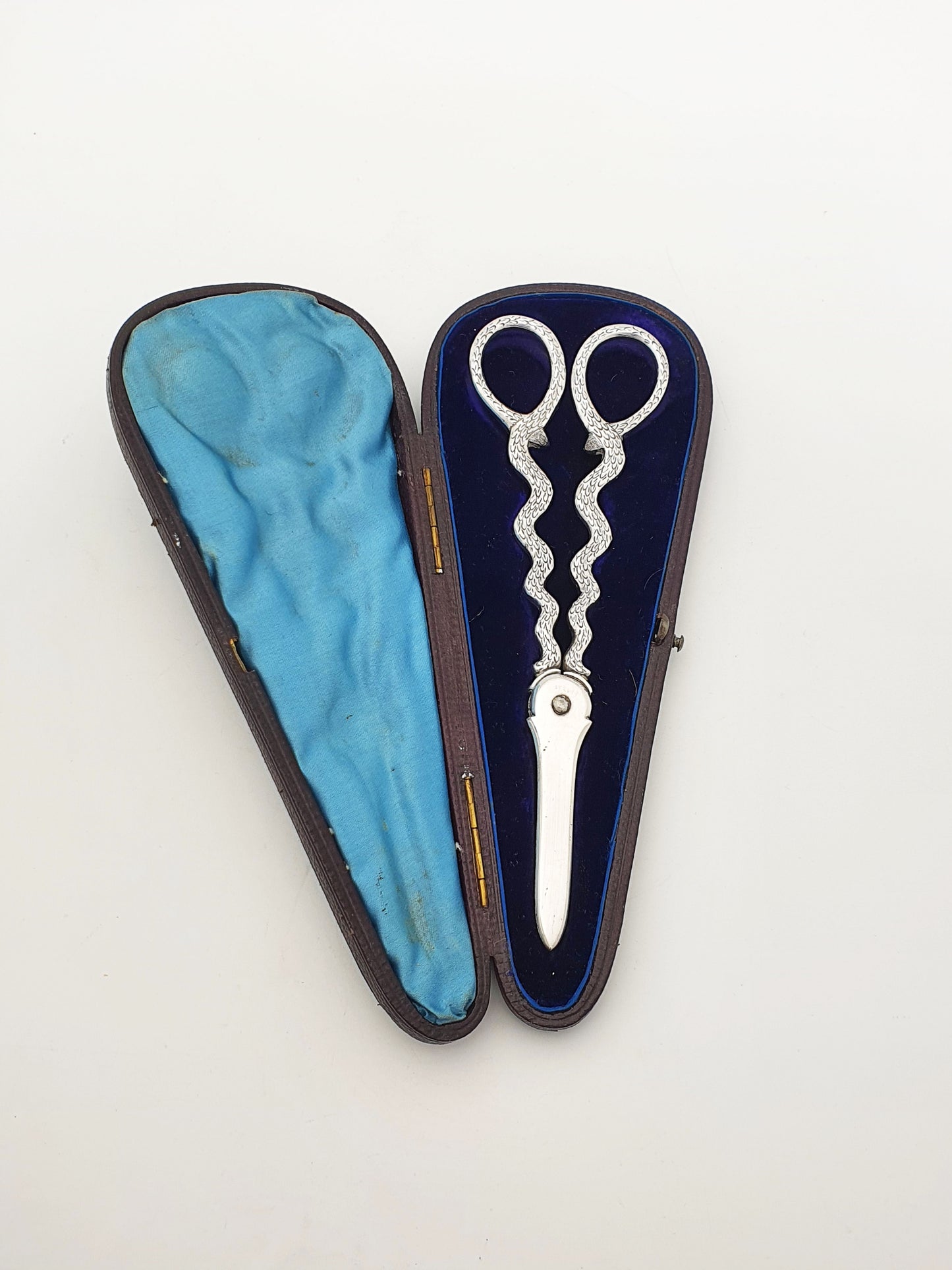 Splendid Antique Victorian Grape Scissors With Snake Handles – circa 1880