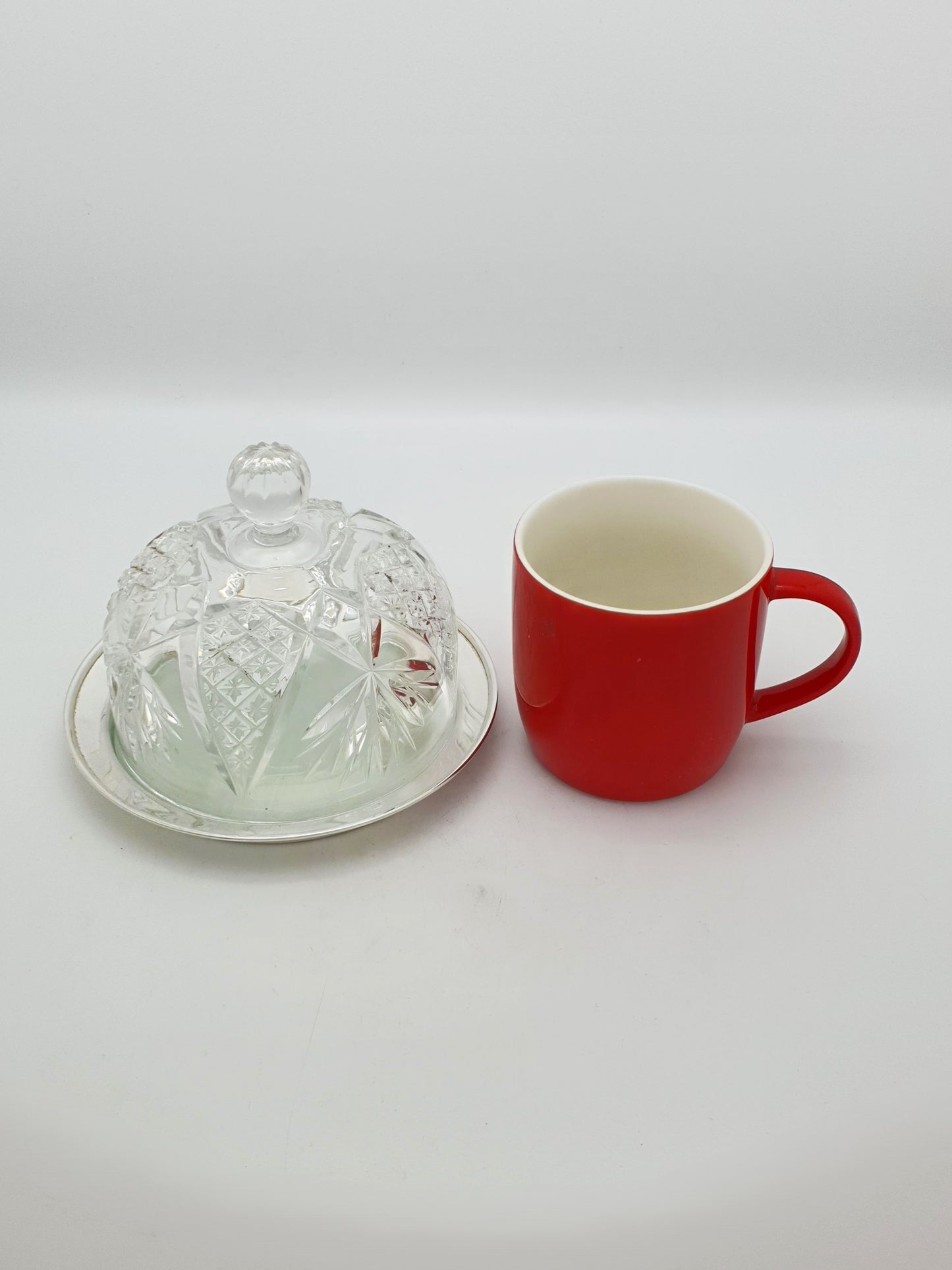 Lovely Antique Silver Plated Cheese Dish With Cut Glass Dome – circa 1920