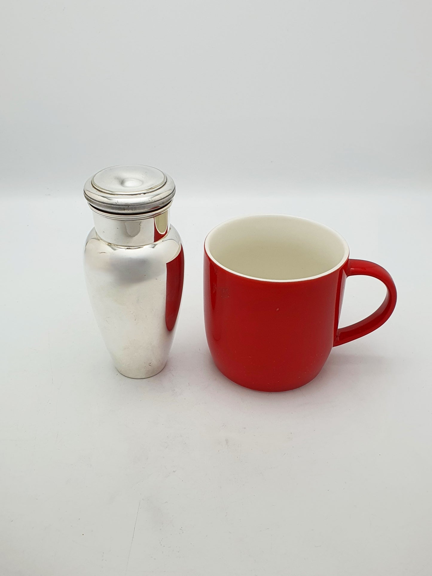 Unusual Art Deco Silver Plated Bachelor Cocktail Shaker with Ice Breaker – circa 1925
