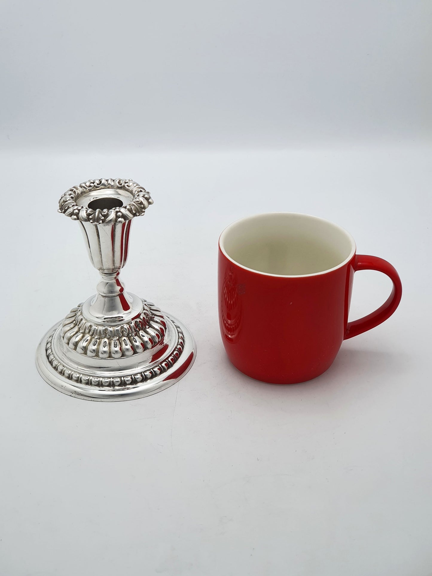Pair of Antique Edwardian Silver Plated Low Candlesticks – circa 1905
