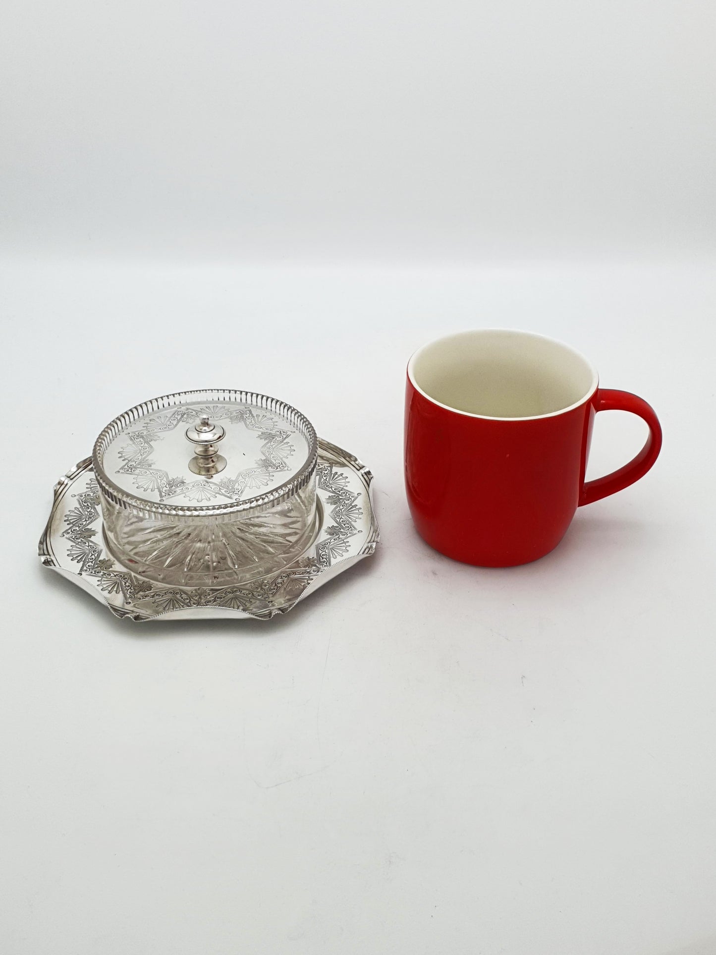 Antique Victorian Silver Plated Butter Dish With Glass Liner – circa 1890