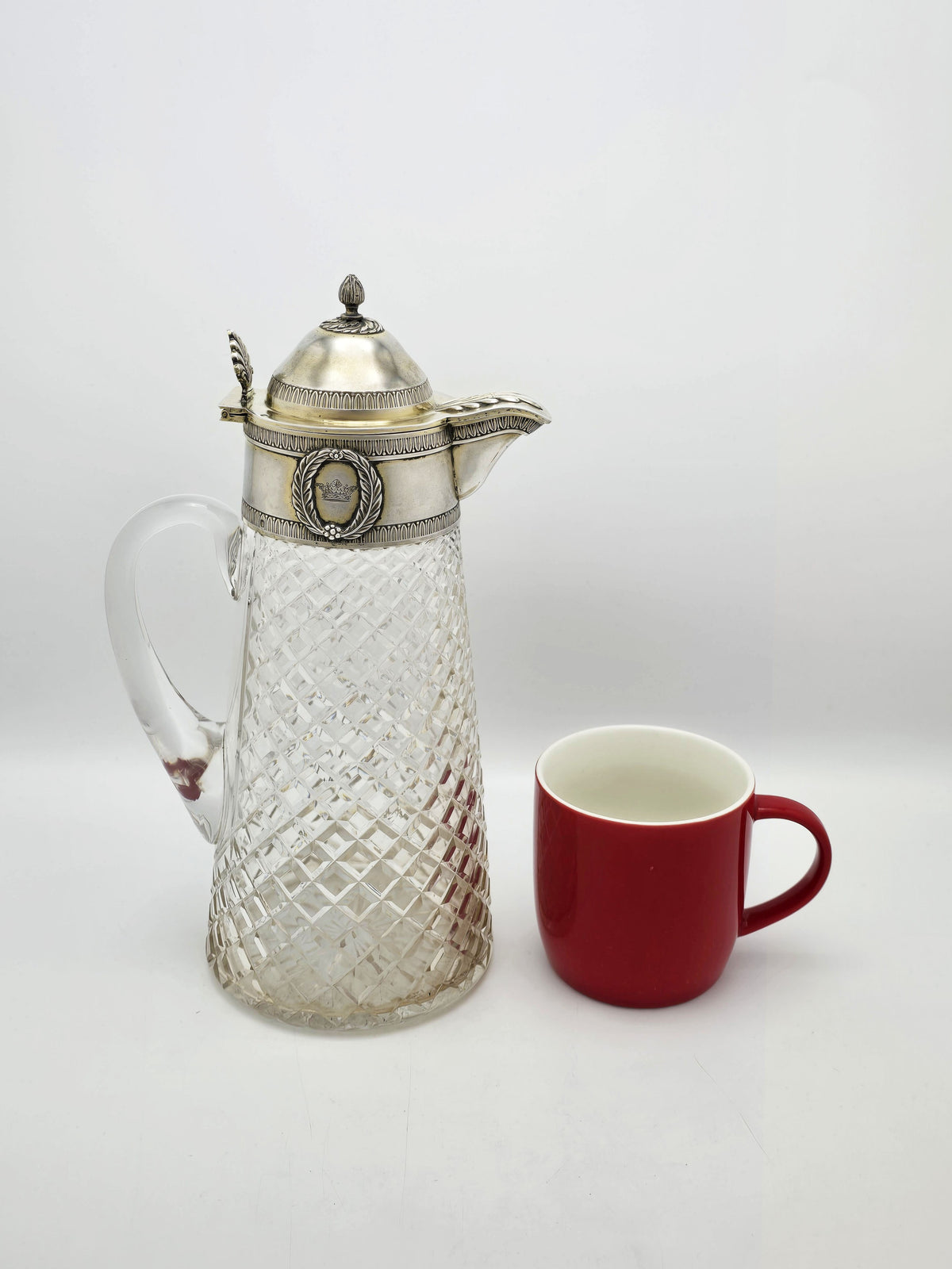 Antique French Silver Mounted Cut Crystal Claret Jug – circa 1870