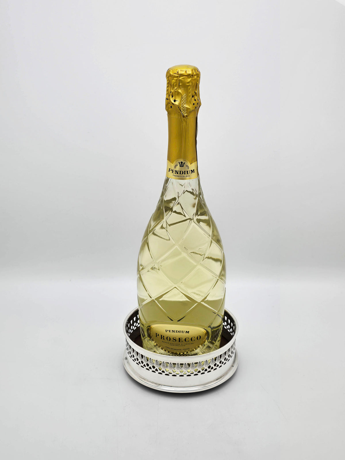 Pair Of Antique Silver Plated and Wood Wine Bottle Coasters – circa 1920