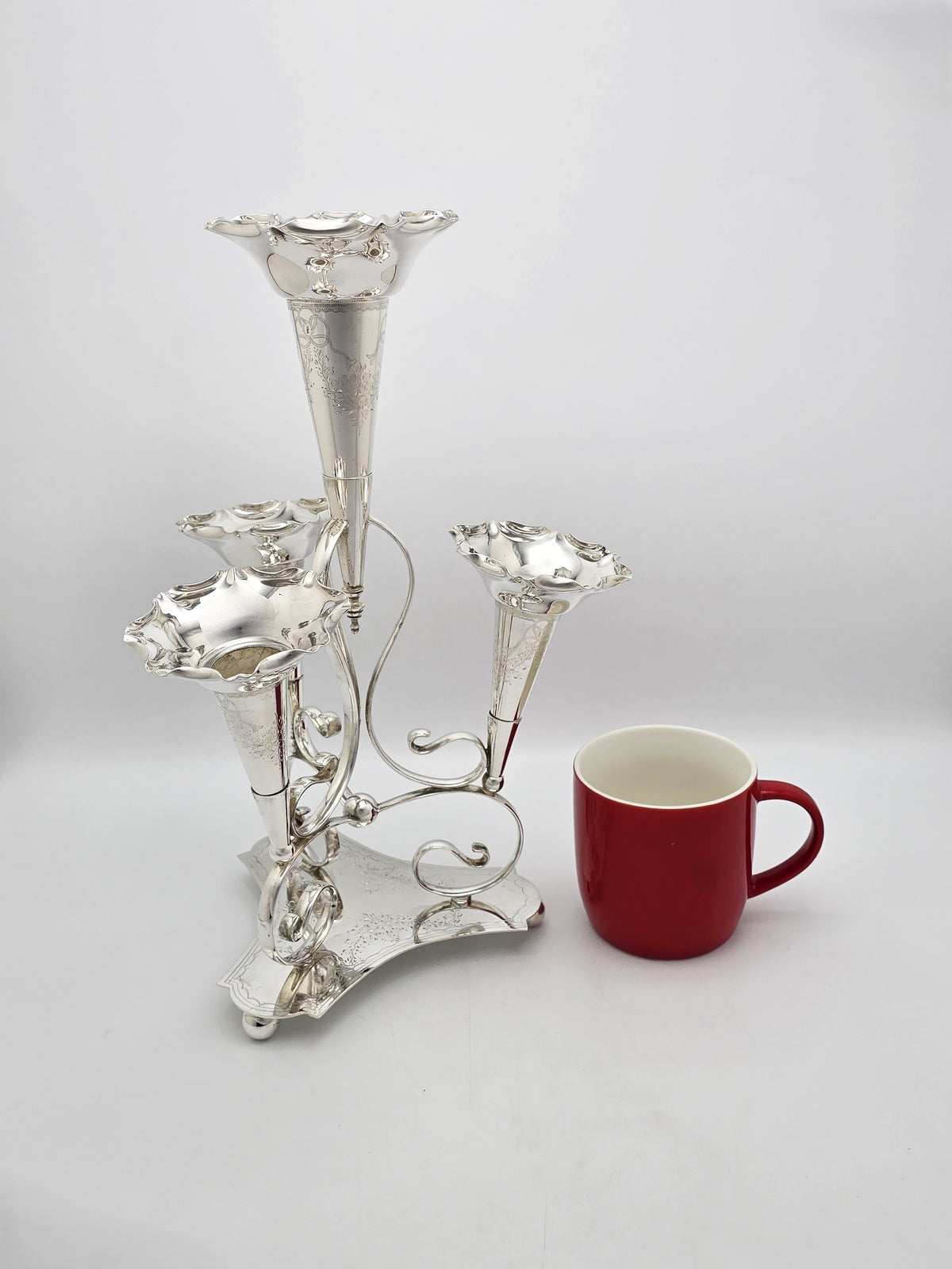 Antique Edwardian Silver Plated Trumpet Epergne Centrepiece – circa 1905