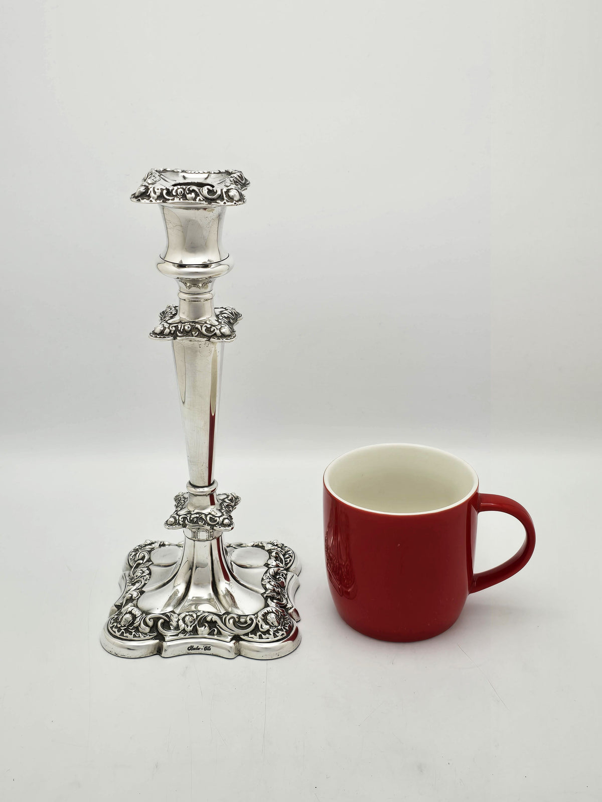 Antique Pair of Silver Plated Ornate Candlesticks circa 1920