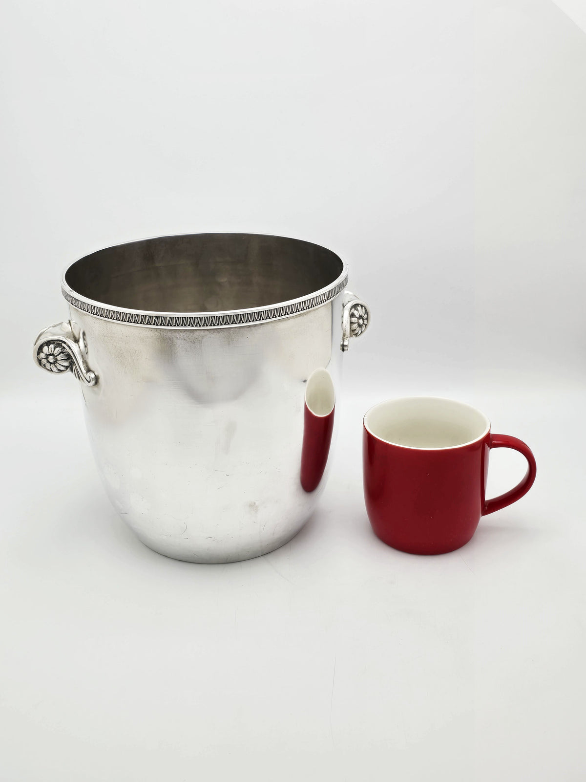 Antique Continental Silver Plated Champagne Bucket with Floral Handles – circa 1920