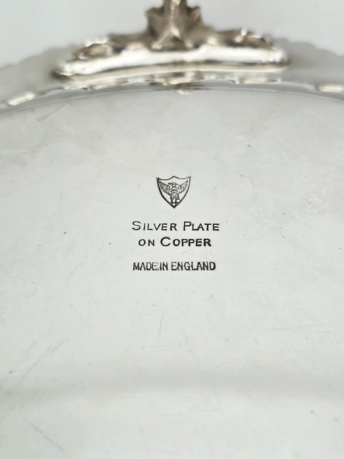 Antique Victorian Silver Plated Engraved Footed Serving Tray – circa 1880