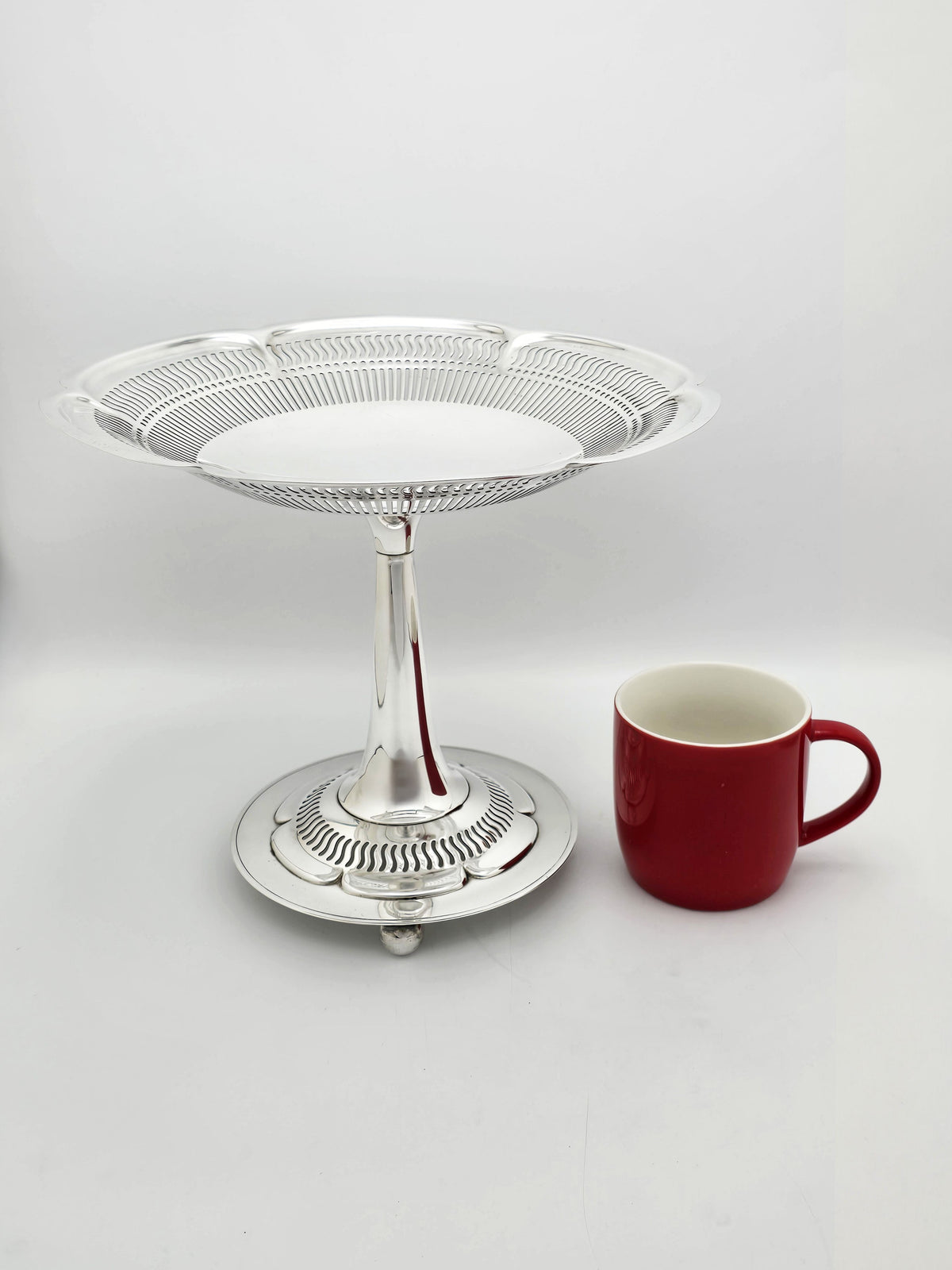 Antique Victorian Silver Plated Pierced Pedestal Tazza circa 1890