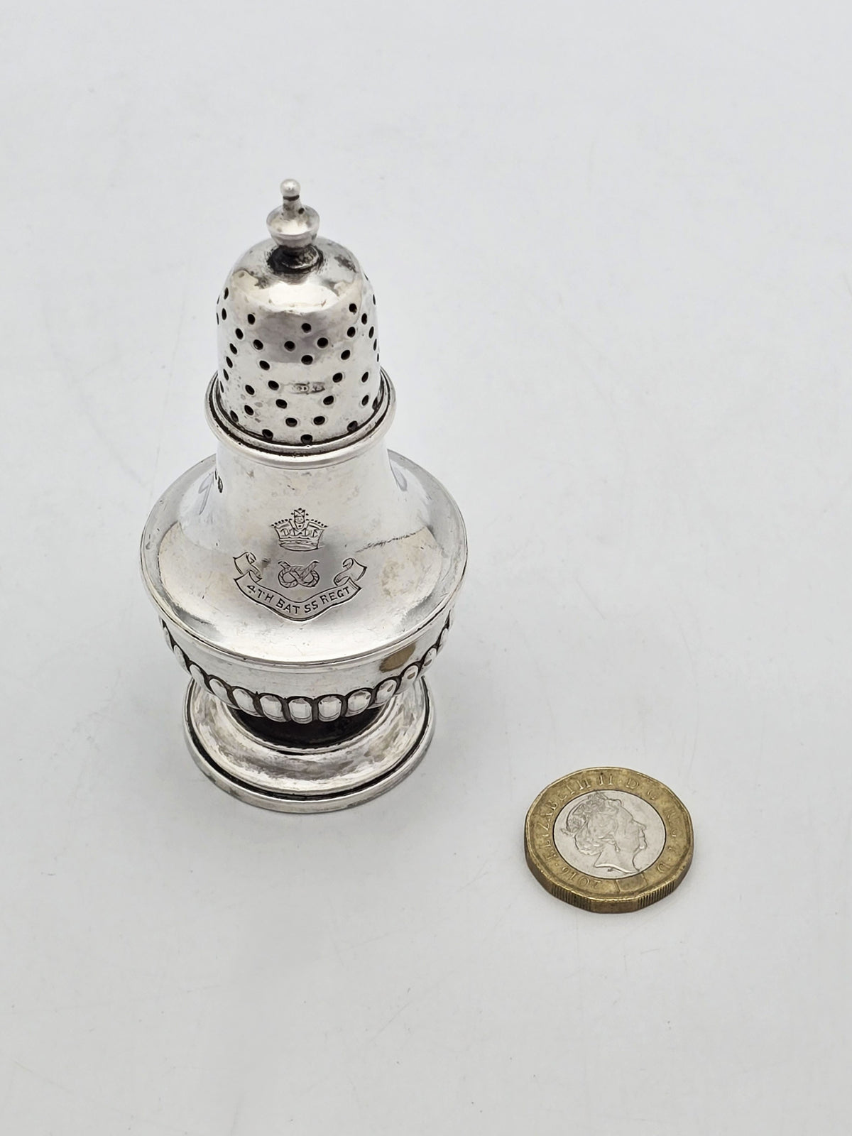 Antique Victorian Sterling Silver Pepper Pot Sheffield 1894