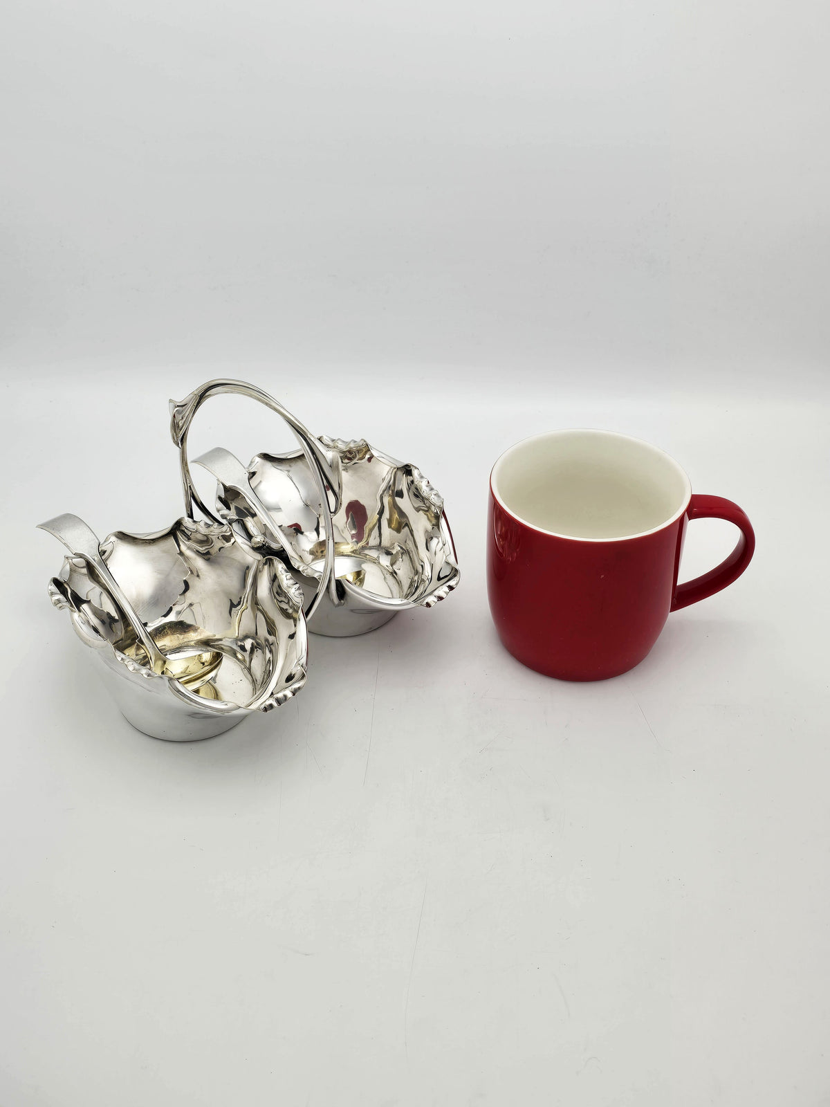 Antique Victorian Silver Plated Pair of Sauce Dishes with Ladles circa 1890
