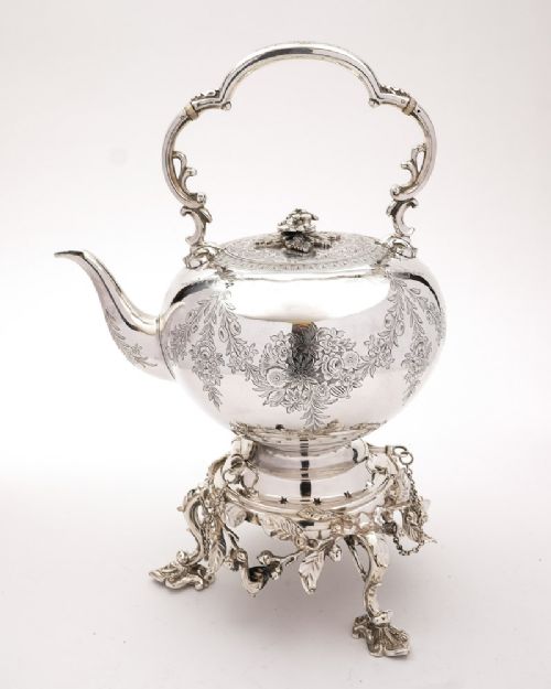Stunning Victorian Tea Kettle on Stand - circa 1860