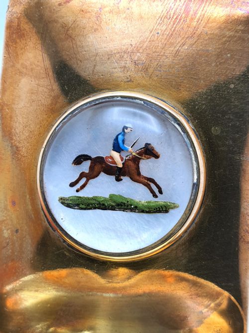 新艺术风格 Jockey 火柴盒托 - 约 1890 年