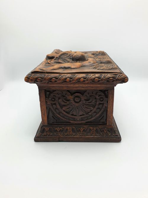 Superb Victorian Oak Tea Caddy - circa 1880