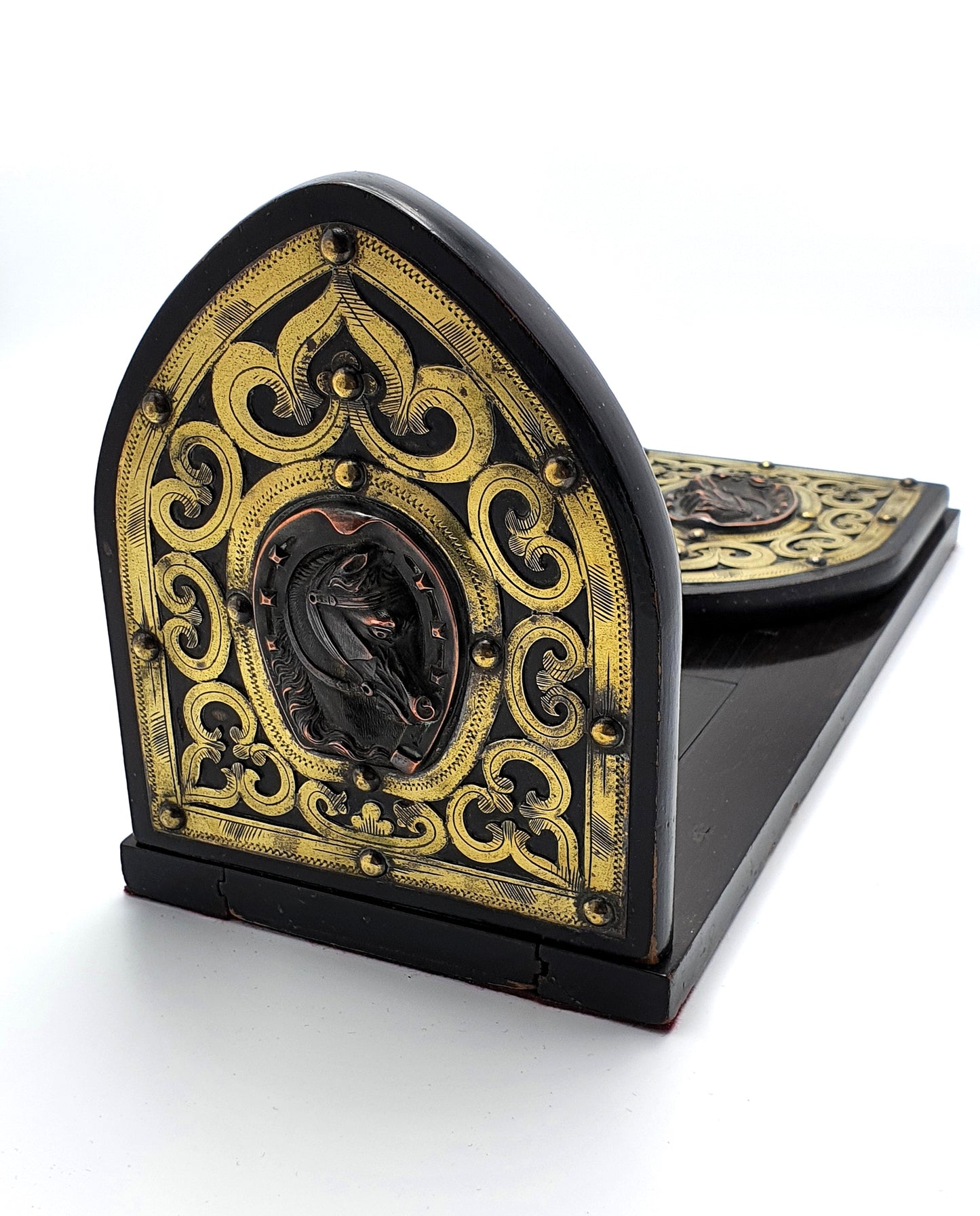 Splendid Victorian Equestrian Book Slide - English Antique - circa 1890