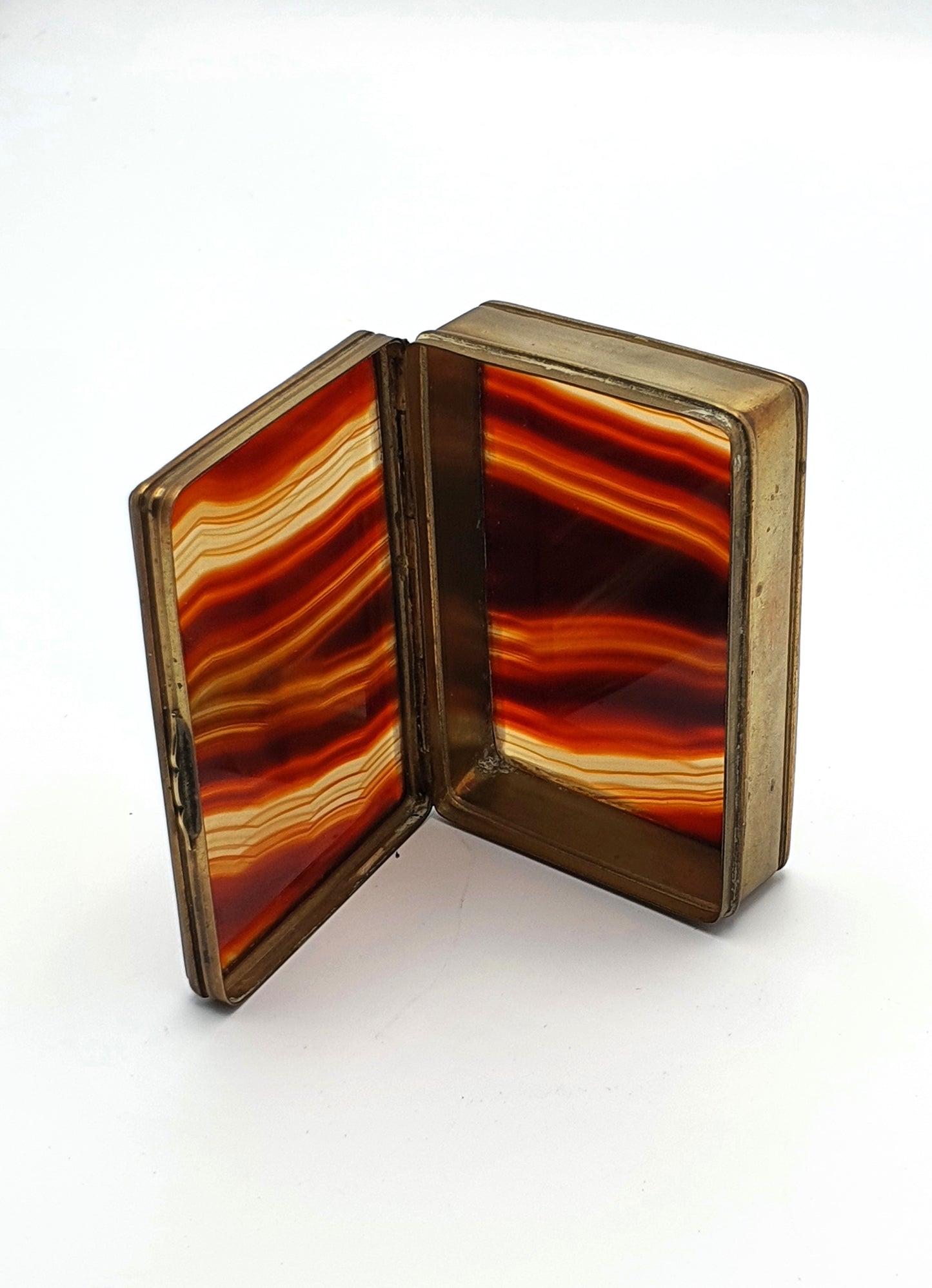 Victorian Brass and Agate Trinket Box - Antique Jewellery Box - Circa 1890